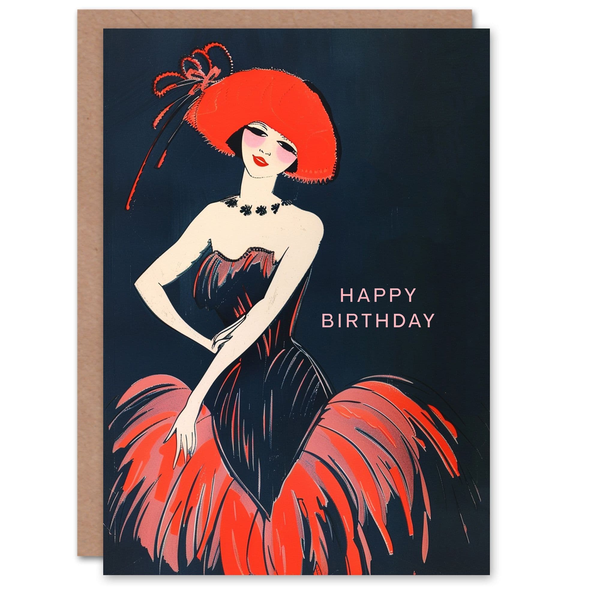 Birthday Card 1920s Showgirl Her Gran Sister Niece Daughter Wife Greeting Card