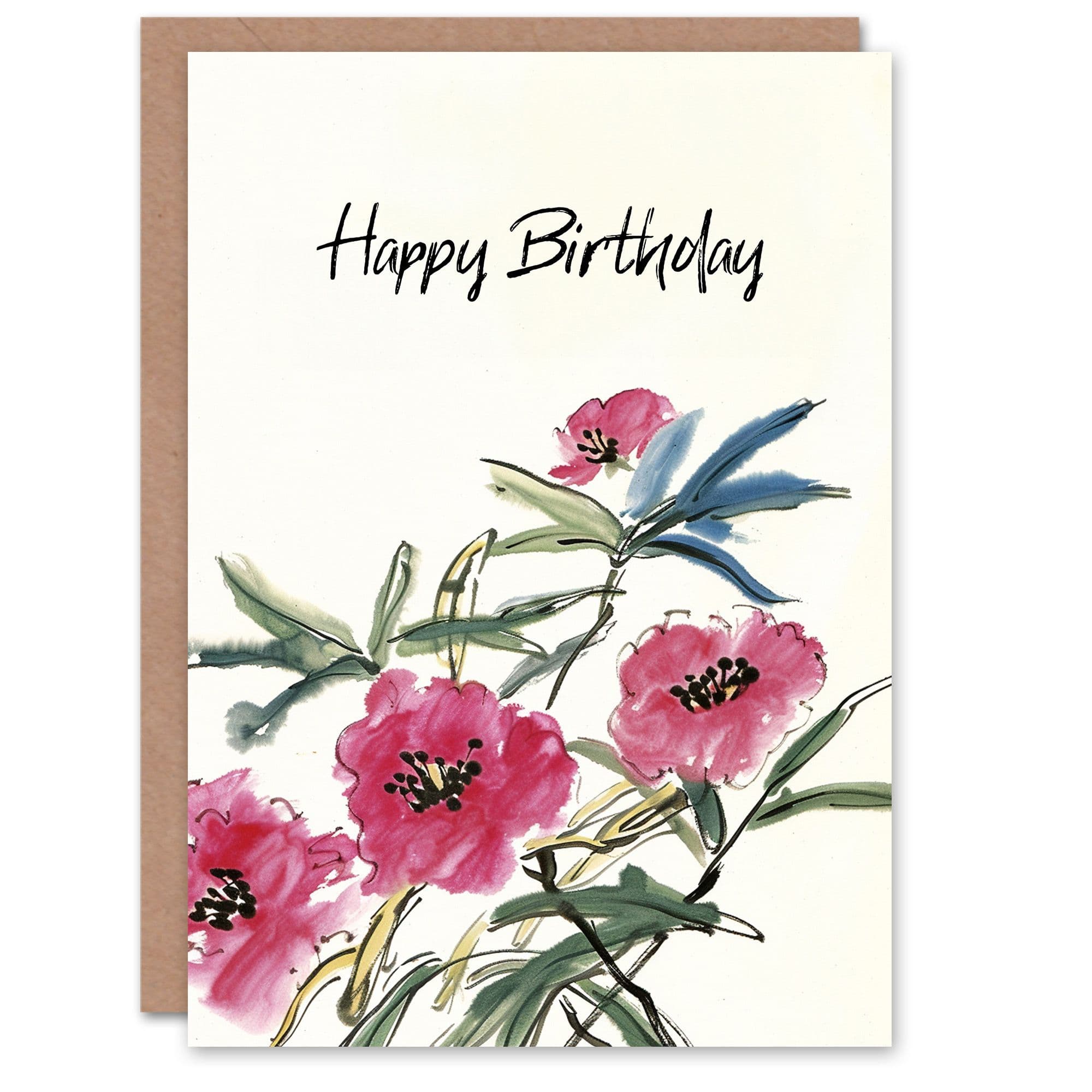 Birthday Card Simple Wildflowers Watercolour Floral Painting Her Gran Sister Niece Daughter Wife Greeting Card