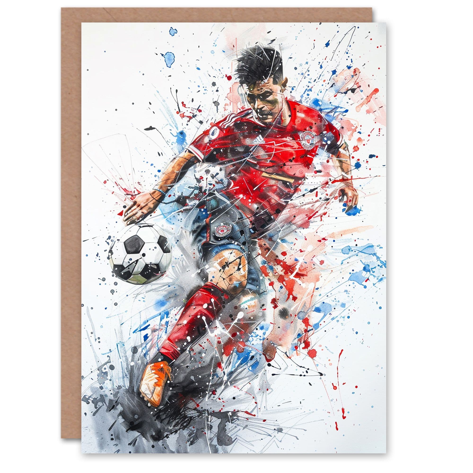 Birthday Card Football Player Him Dad Brother Son Papa Grandad Greeting Card