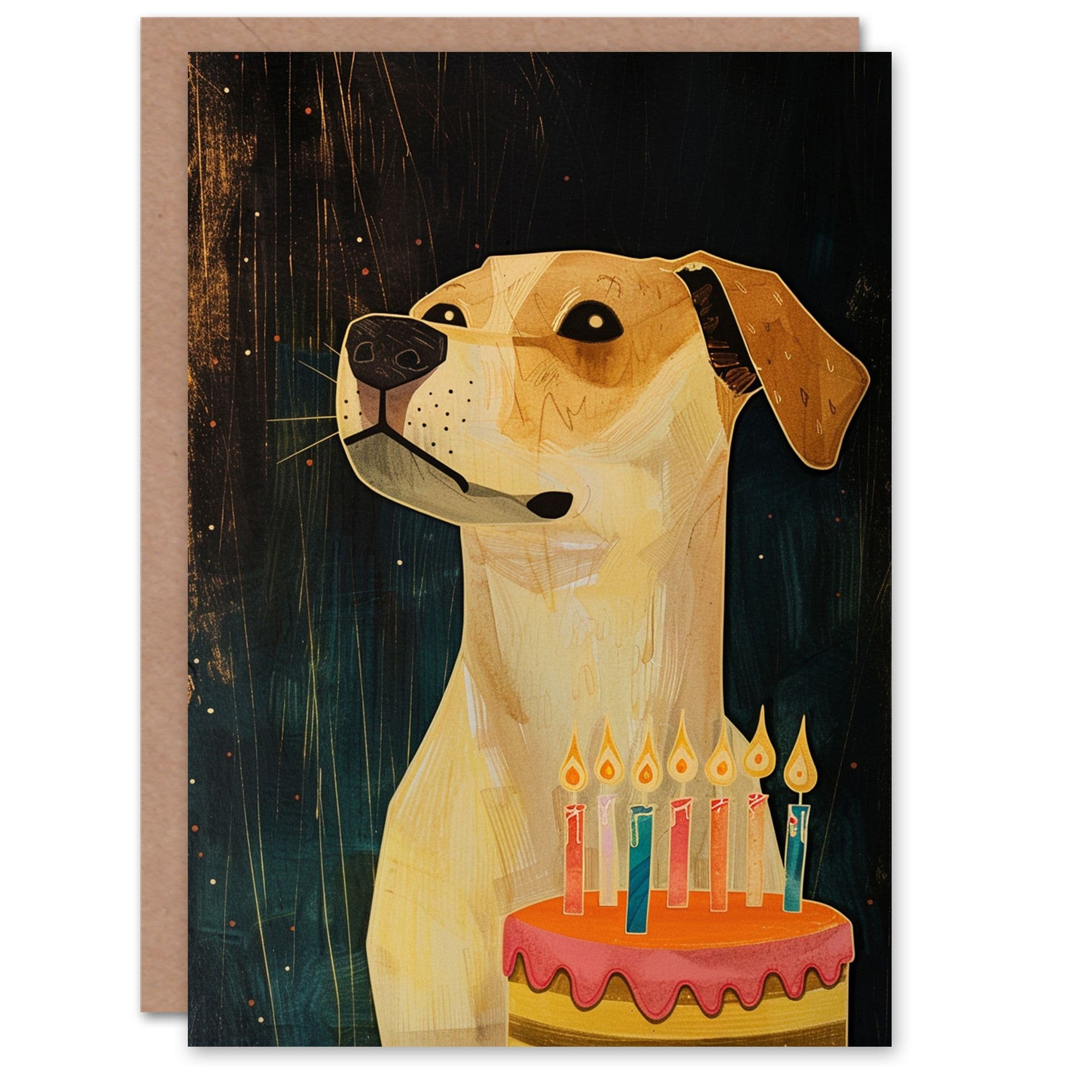 Artery8 Birthday Card Jack Russell Terrier Cake Candles Dog Lover For Him Dad Brother Son Papa Grandad Greeting Card