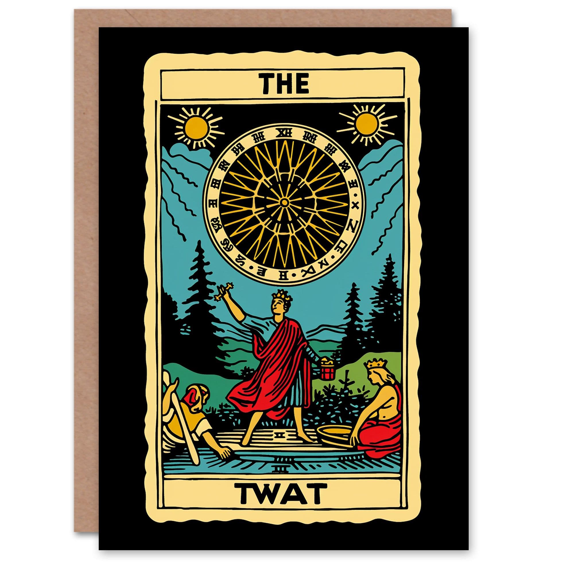 Artery8 Birthday Card Funny Tarot Card Design The Twat For Him Dad Brother Son Papa Grandad Greeting Card