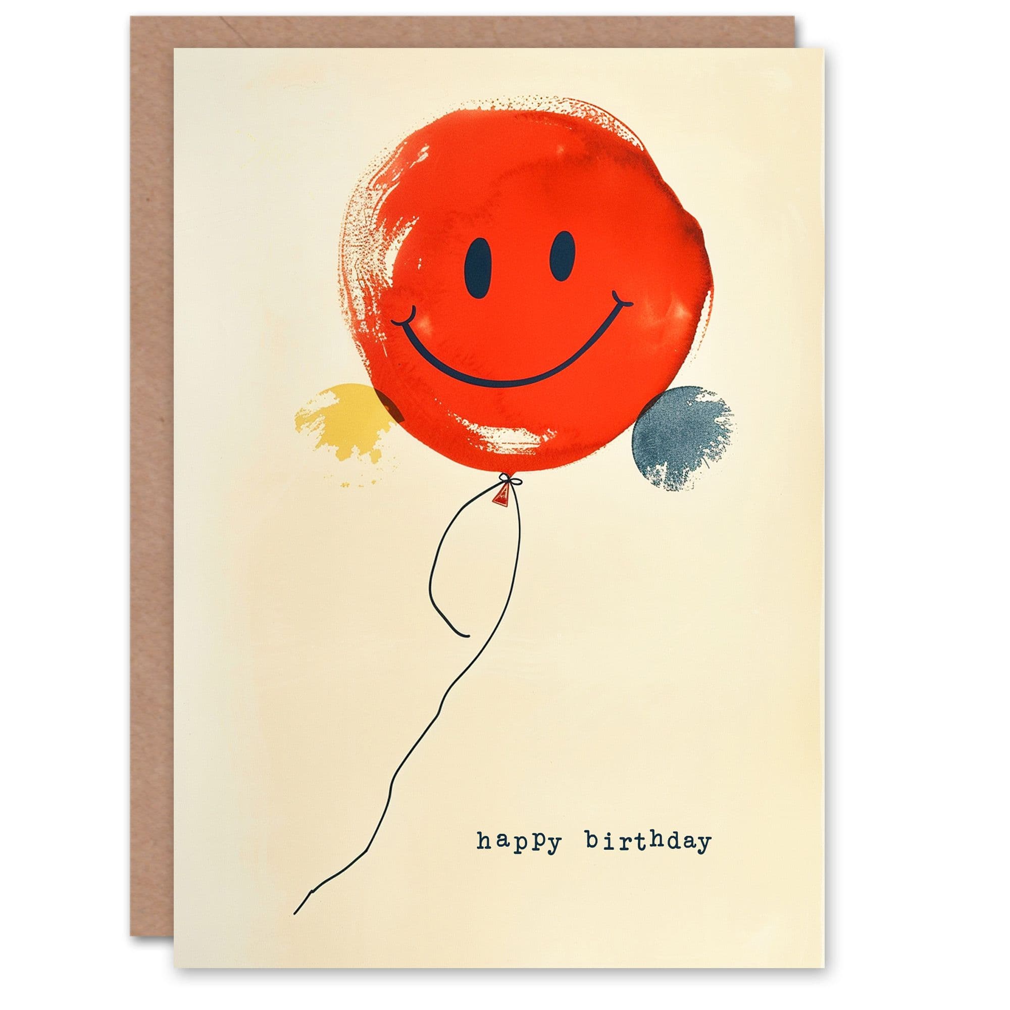 Artery8 Birthday Card Happy Smiling Singe Red Balloon For Child Kids Greeting Card