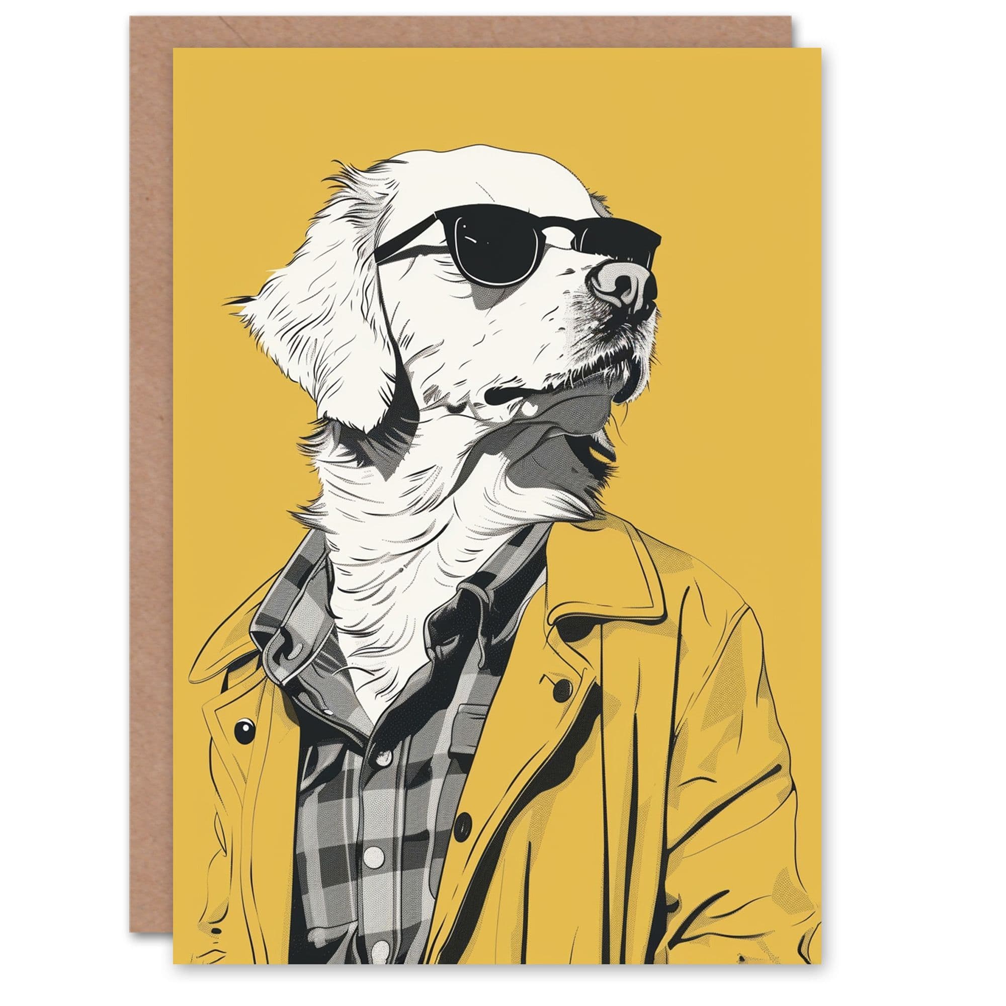 Birthday Card Golden Retriever Cool Guy Dog Lover Pet Design Him Dad Brother Son Papa Grandad Greeting Card