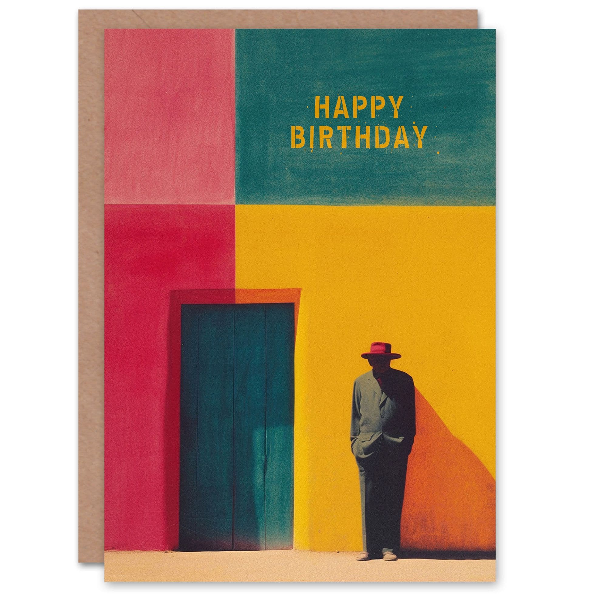 Birthday Card Colourful Mexican Gentleman Block Photo Him Dad Brother Son Papa Grandad Greeting Card