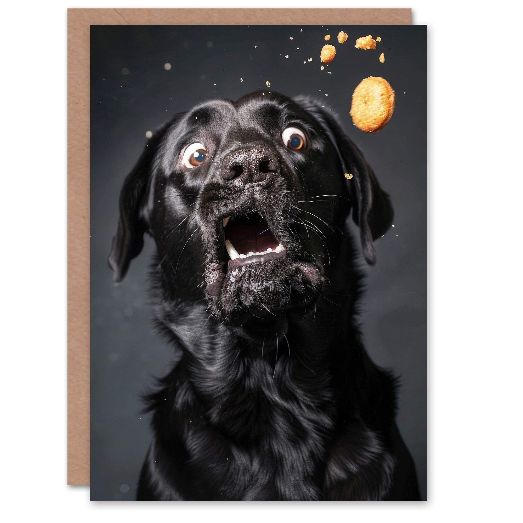 Birthday Card Dog Treat Labrador Funny Animal Photo Him Dad Brother Son Papa Grandad Greeting Card