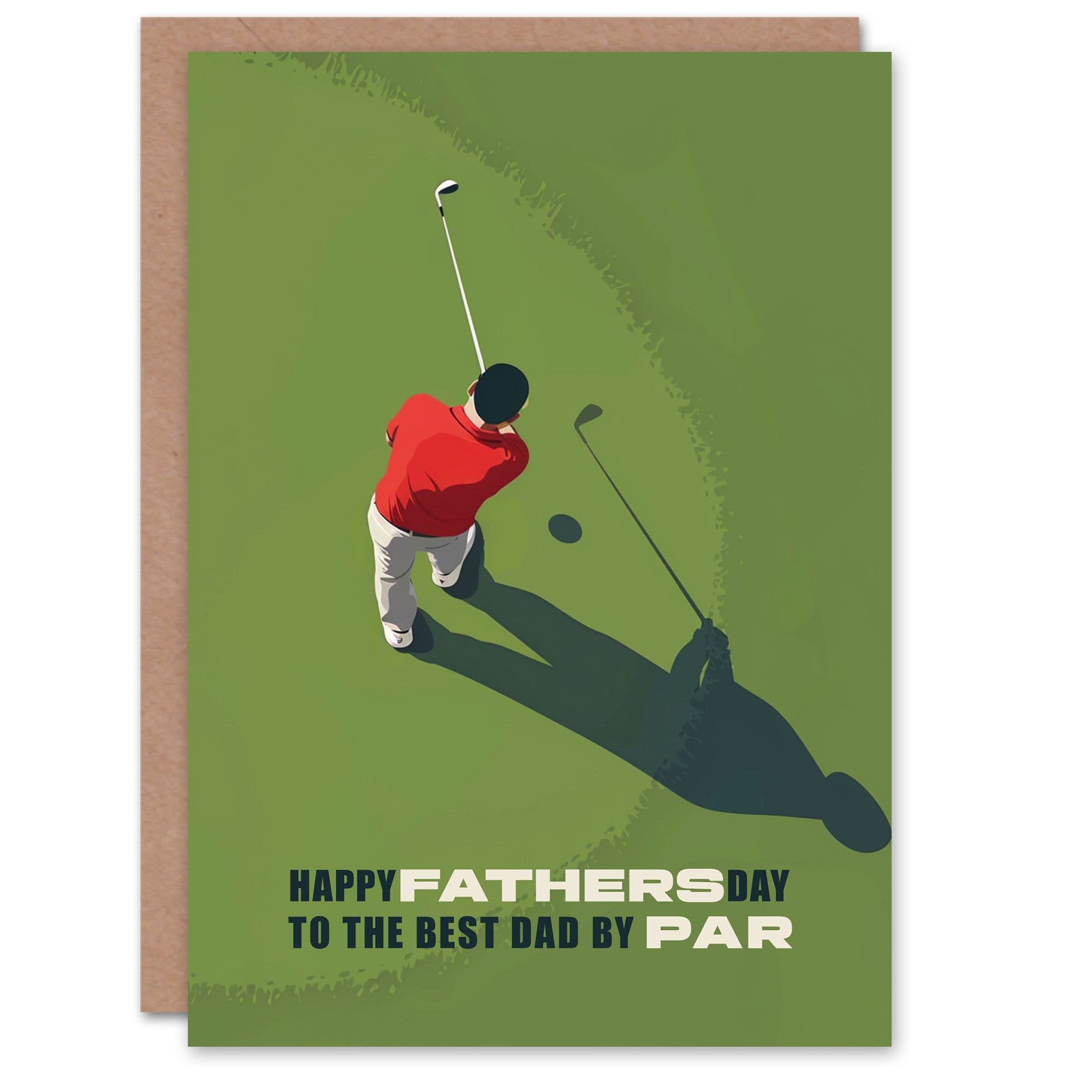 Fathers Day Card Best Par Golfer Golf Stroke Pun Joke Dad Father Greeting Card