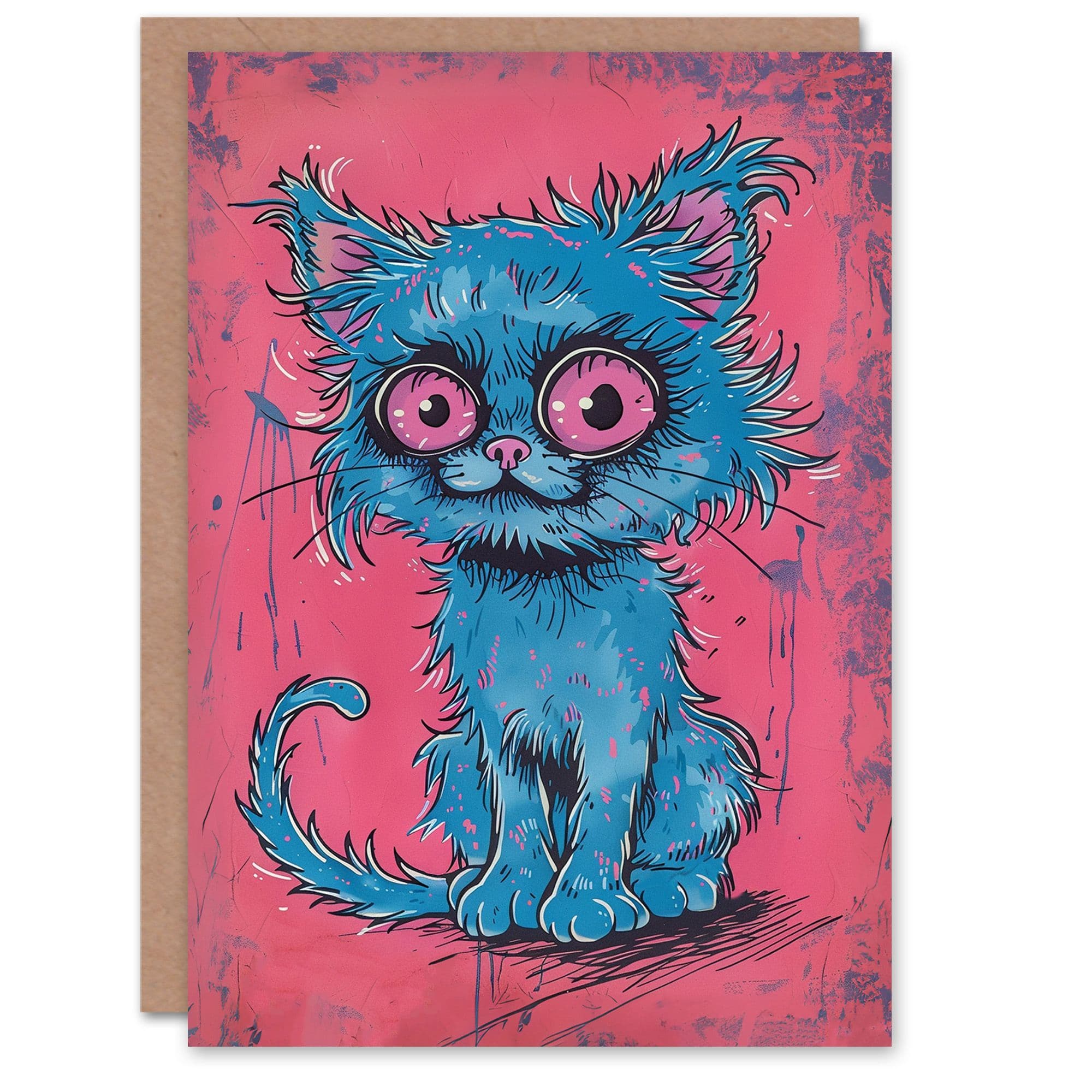 Birthday Card Kitty Pet Cat Lover Cartoon Cute Son Daughter Greeting Card