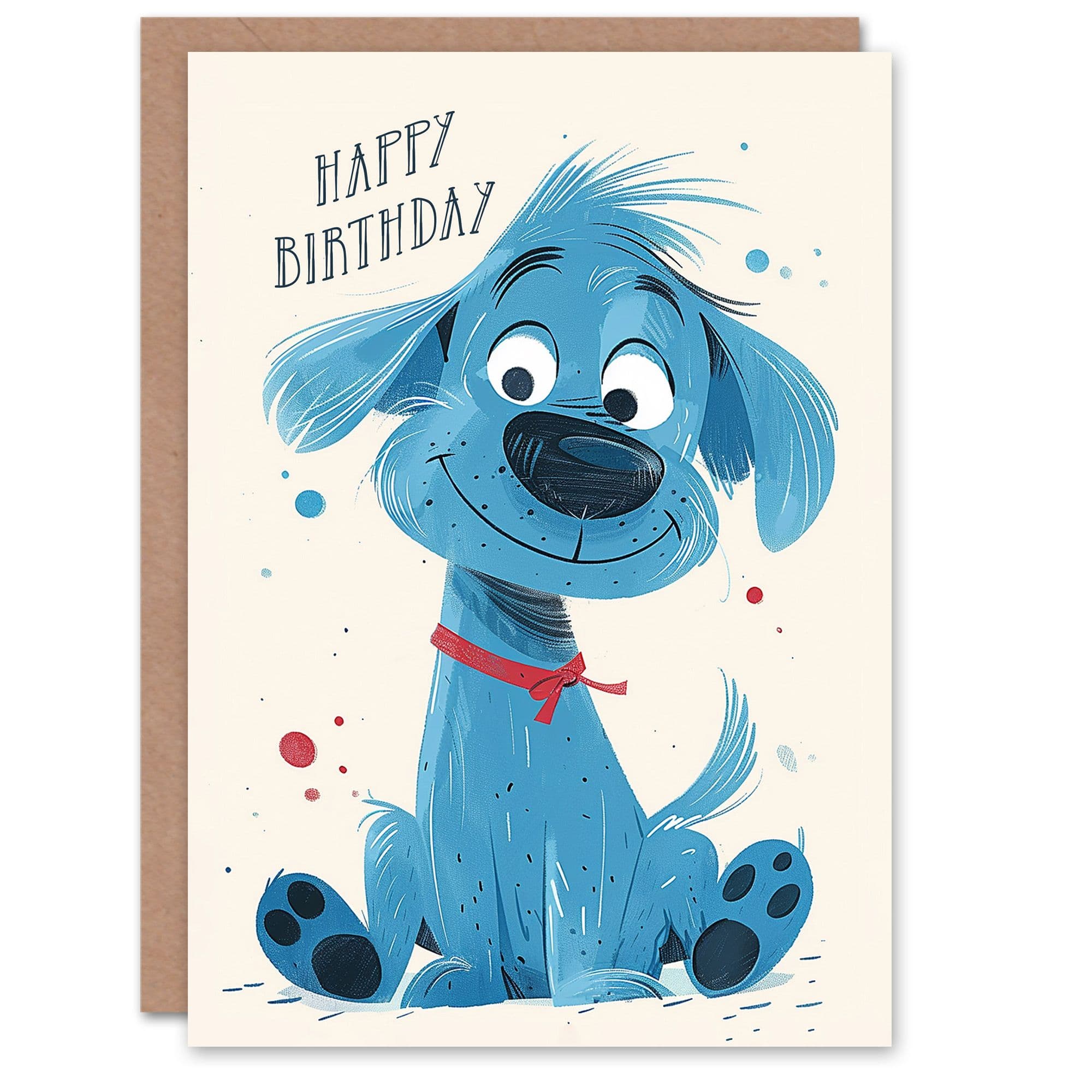 Birthday Card Dog Lover Puppy Cute Cartoon Son Daughter Greeting Card