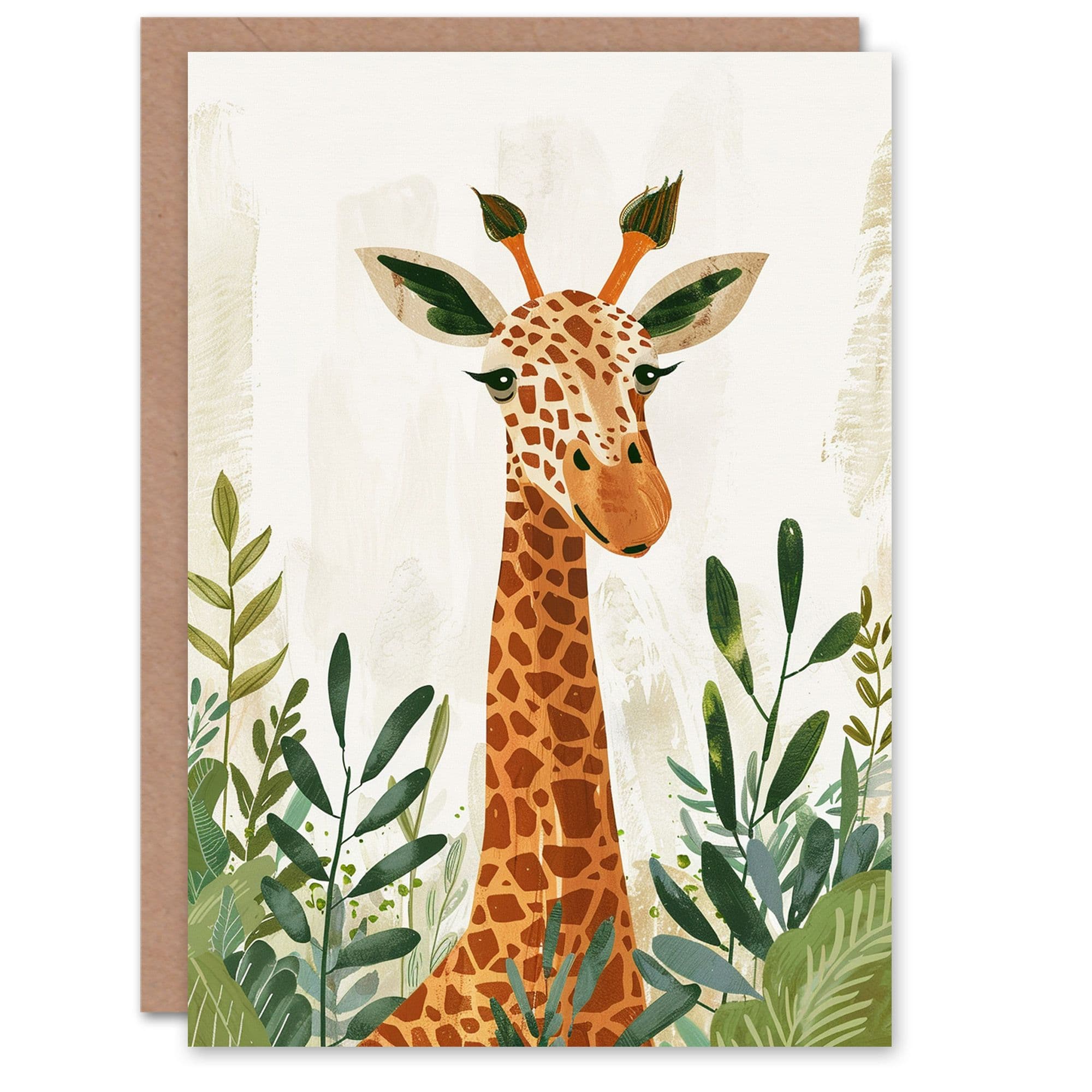 Birthday Card Giraffe Head Jungle Safari Design Son Daughter Greeting Card