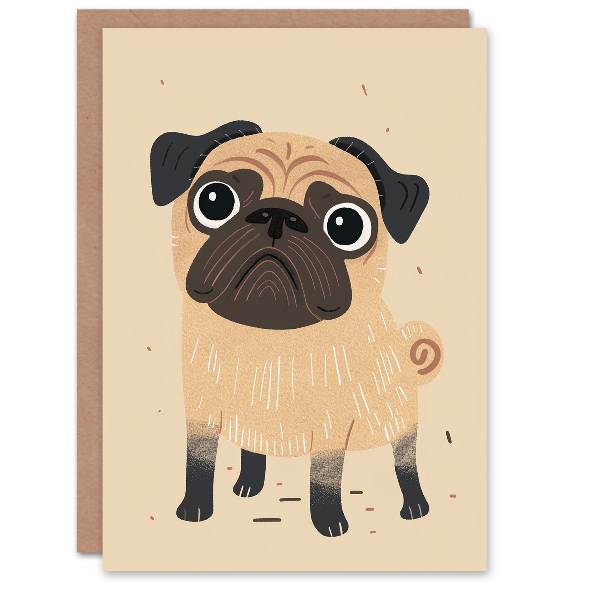 Birthday Card Cute Pug Dog Lover Puppy Pet Son Daughter Greeting Card