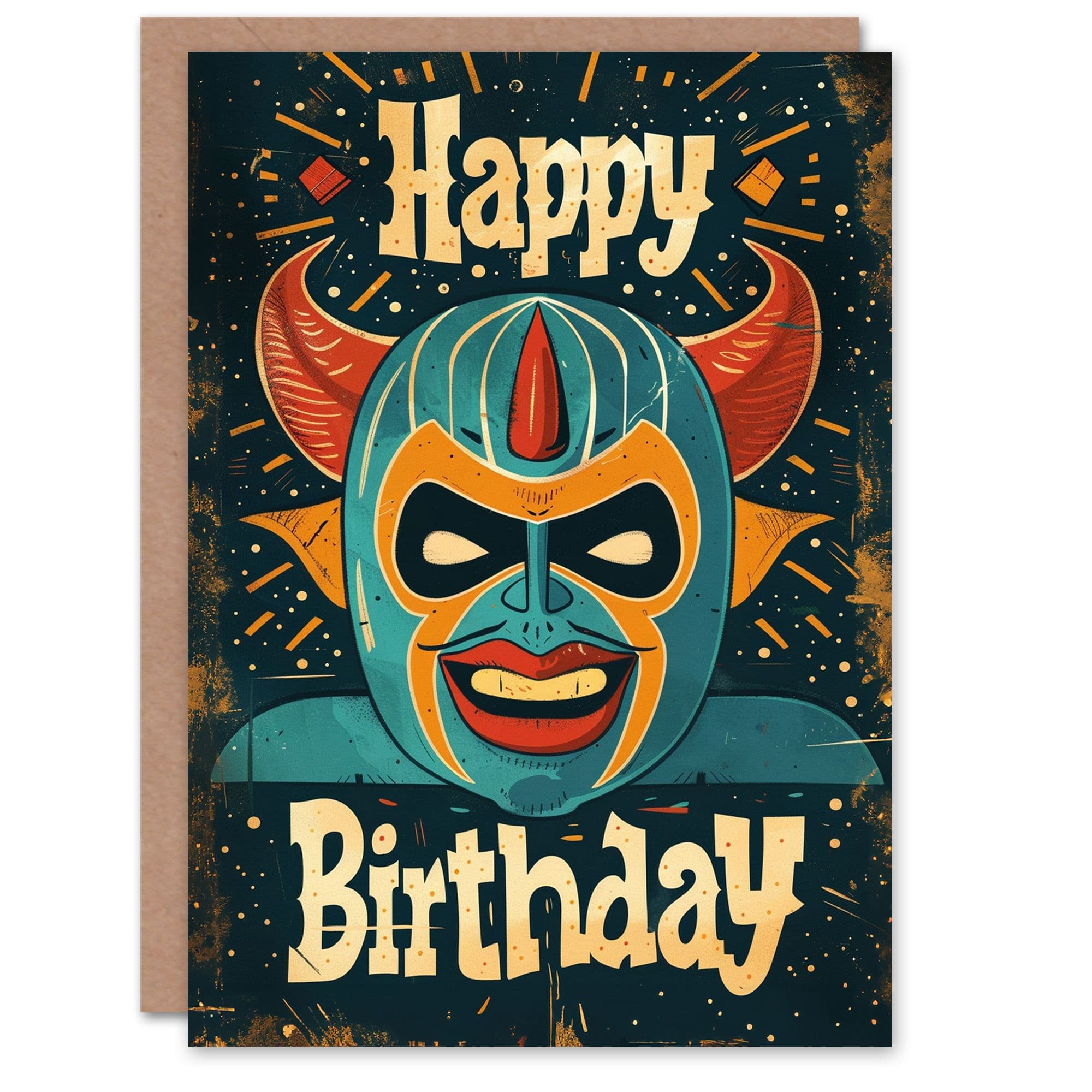 Birthday Card Lucha Libre Mexican Wrestler Son Daughter Greeting Card