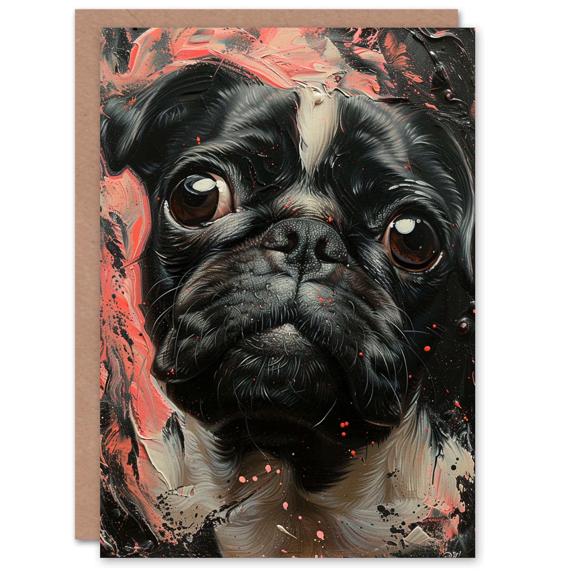 Birthday Card French Bulldog Dog Lover Boston Terrier Painting Son Daughter Greeting Card