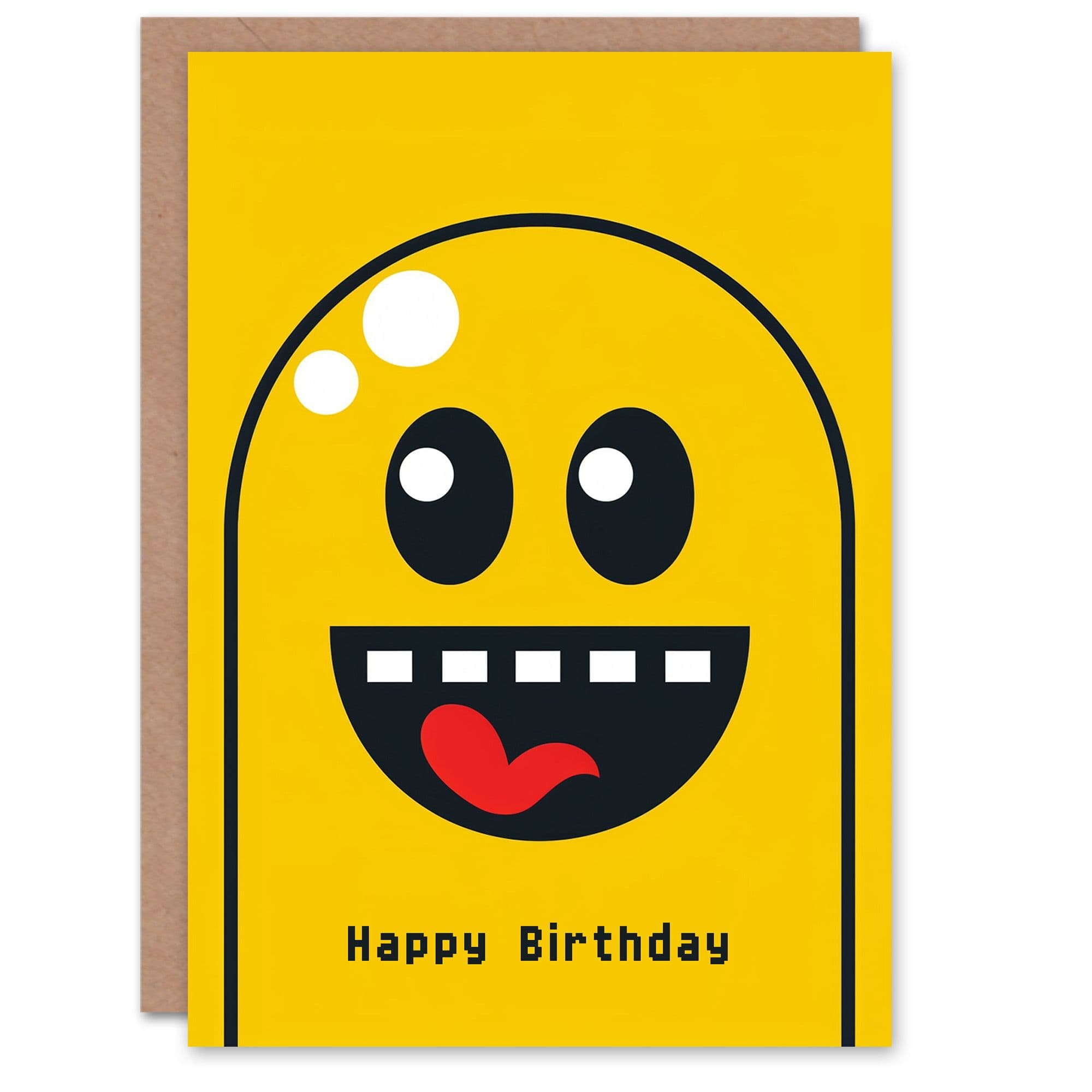 Birthday Card Happy Ghost Retro Video Game Style Son Daughter Greeting Card