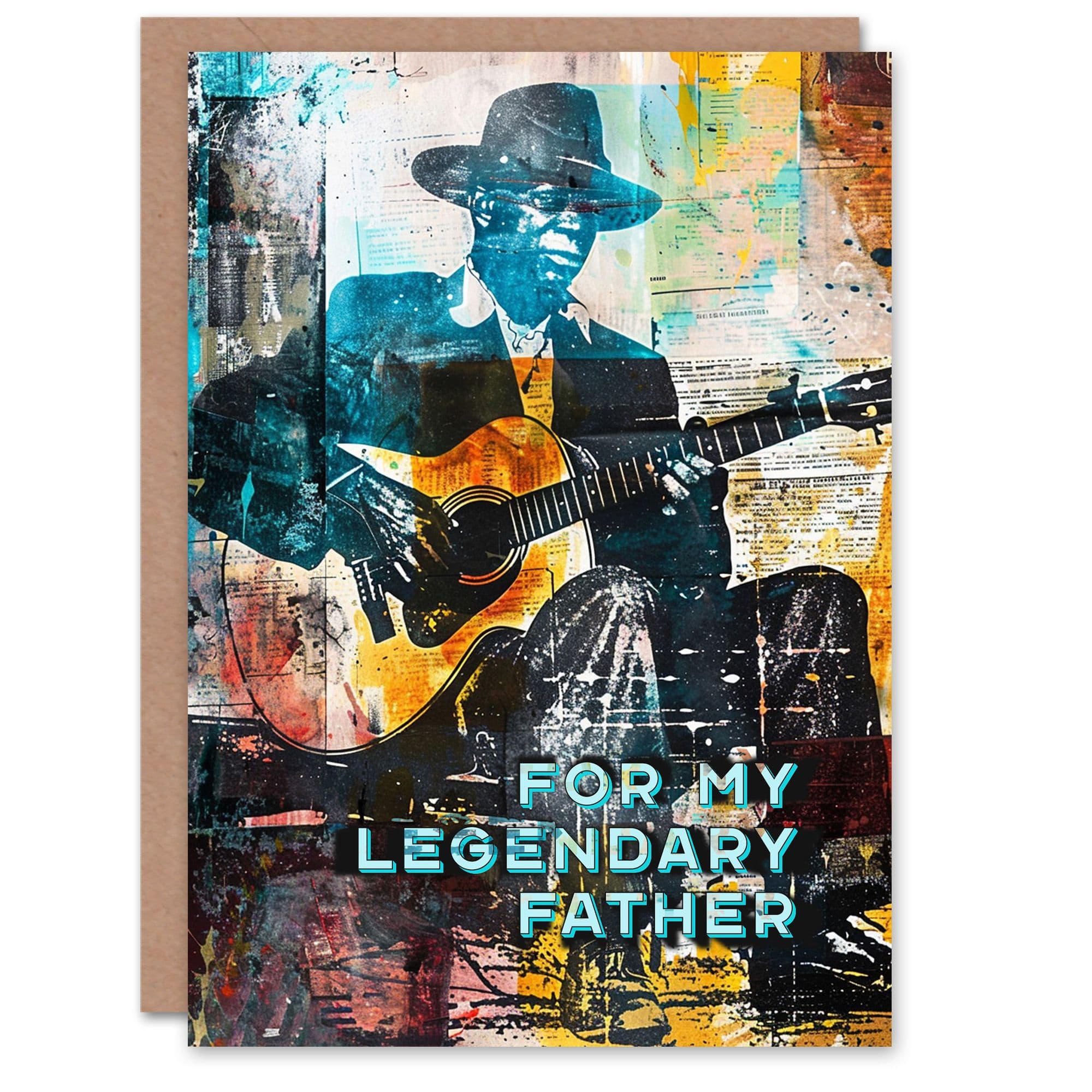 Fathers Day Card Legendary Blues Music Guitarist Him Dad Greeting Card