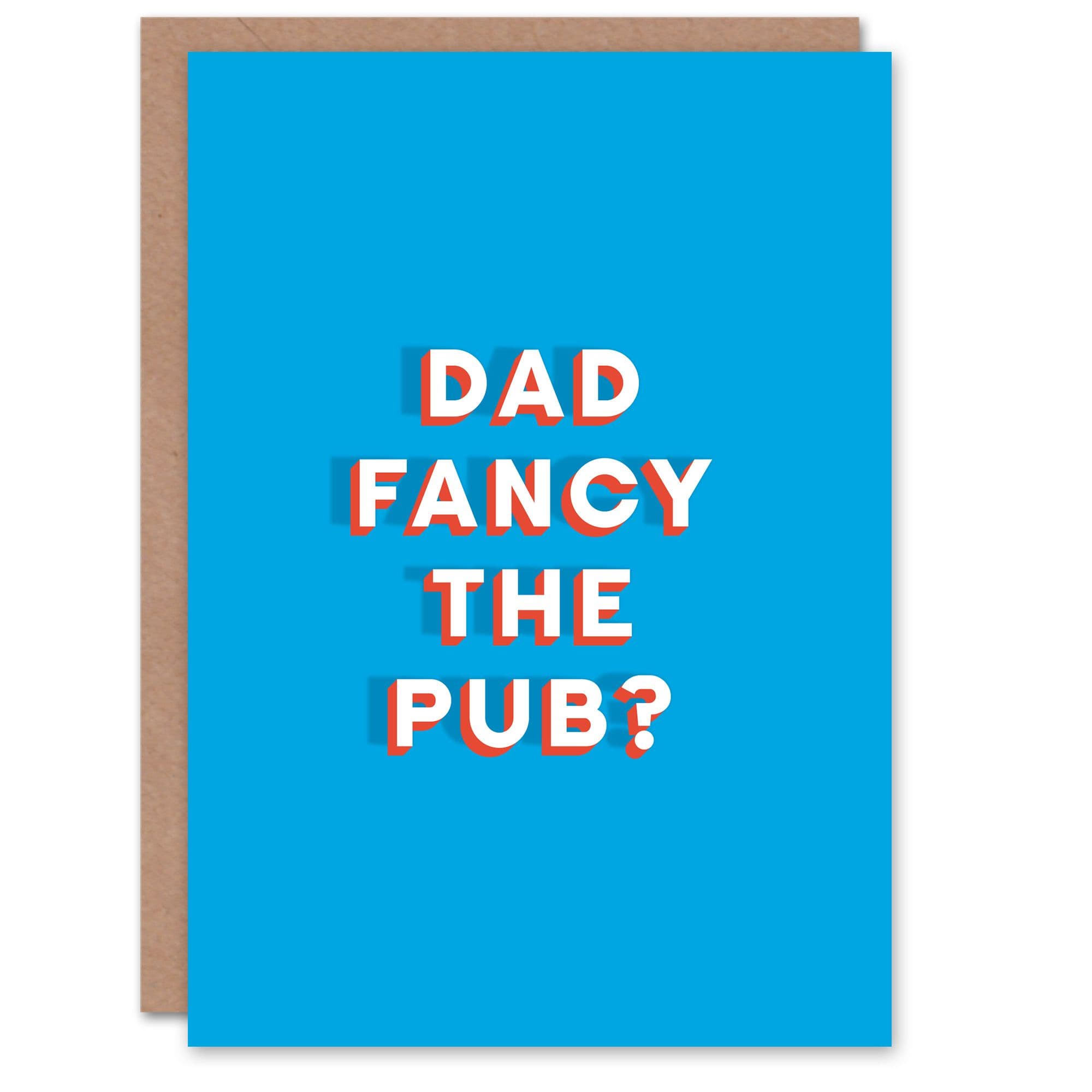 Father's Day Card Fancy The Pub Bold Blue For Him Dad Father Greeting Card