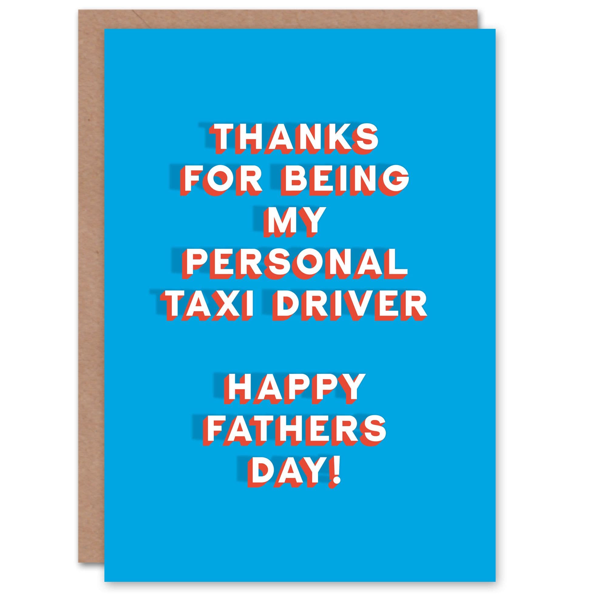 Father's Day Card Thanks Personal Taxi Driver Fun Funny Cheeky Humour Joke Dad