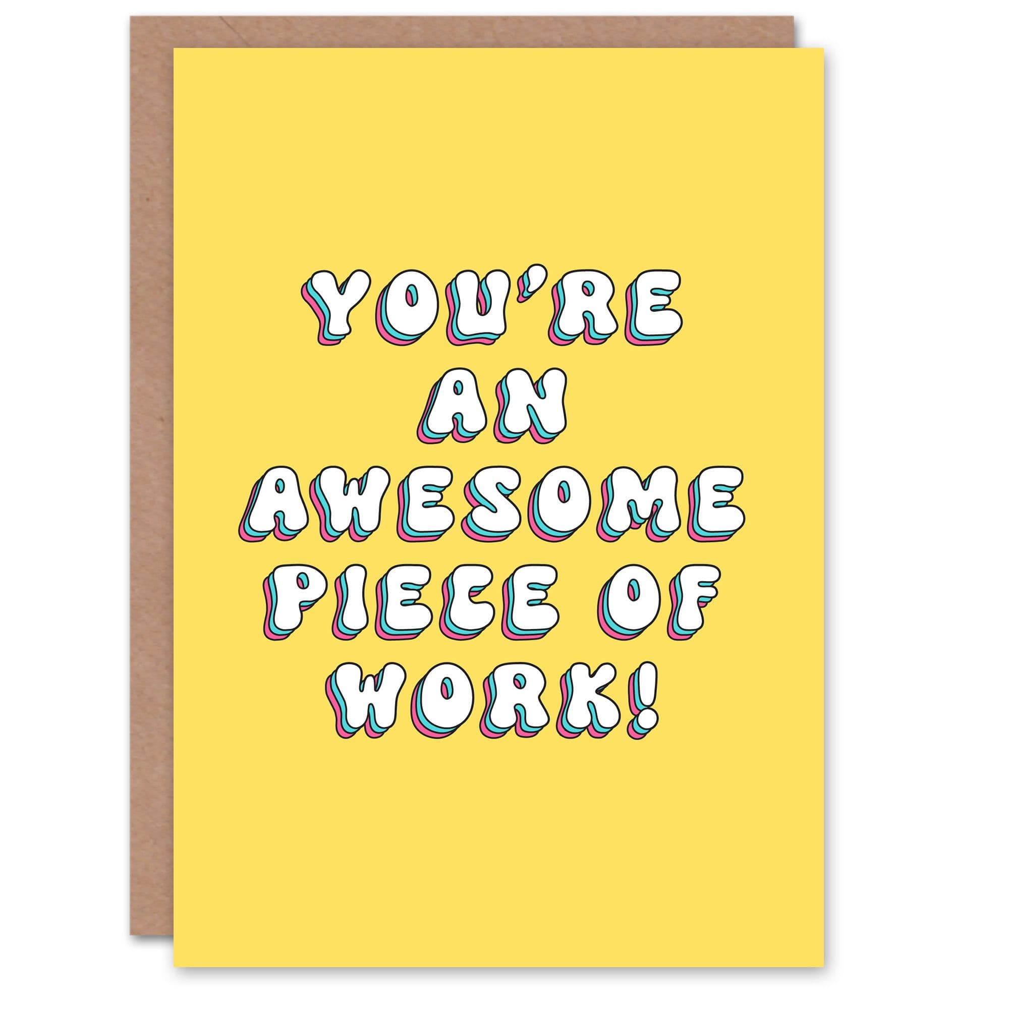 Birthday Card Awesome Piece Work Fun Funny Joke Humour Her Greeting Card