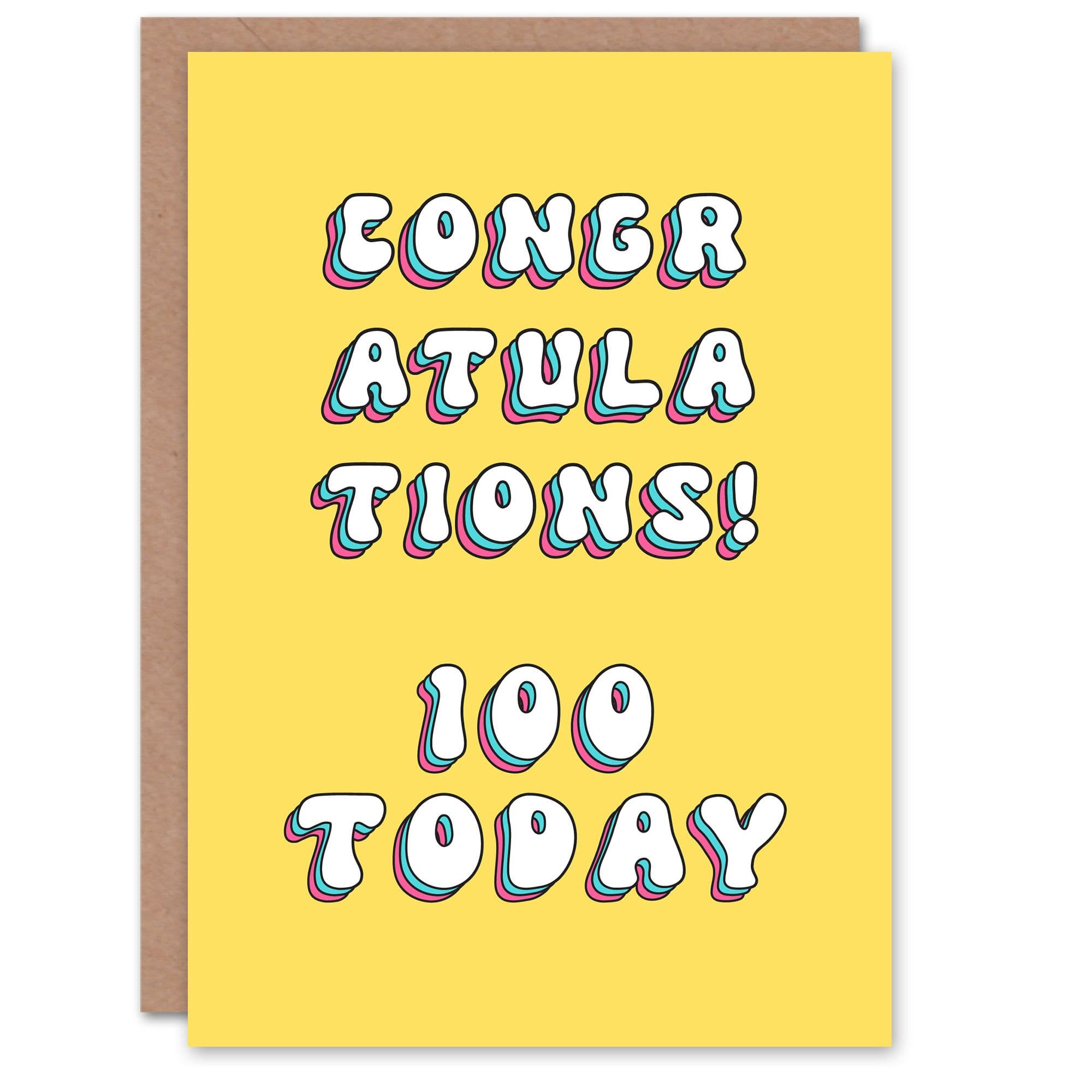 Birthday Card Congratulations 100 Today For Grandma Gran Nan Nanna Greeting Card