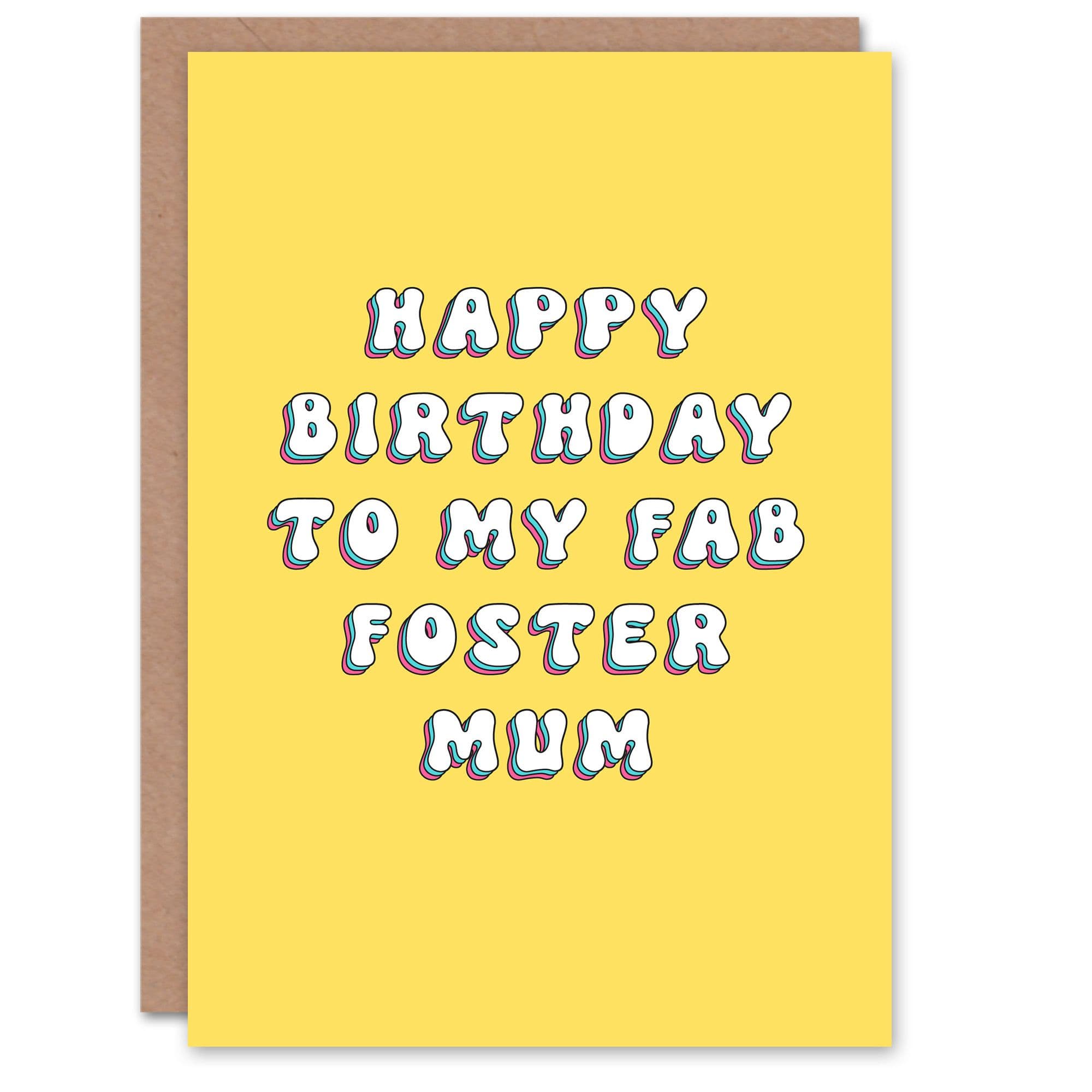 Birthday Card Fab Foster Mum Mum Mam Mother Mummy Greeting Card