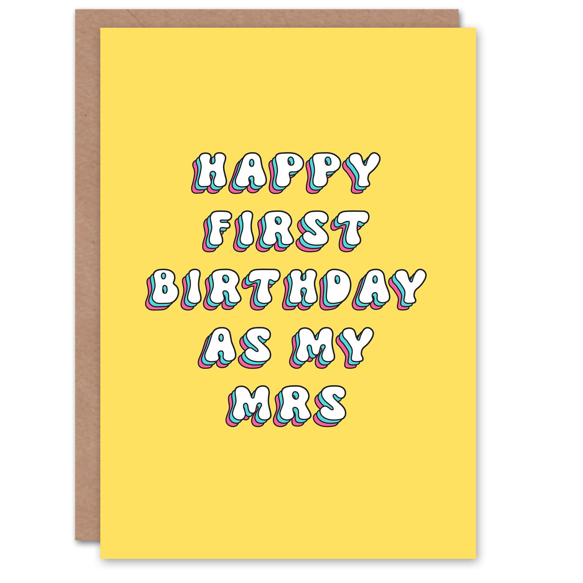 Birthday Card Happy First As Mrs For Her Wife Partner Greeting Card