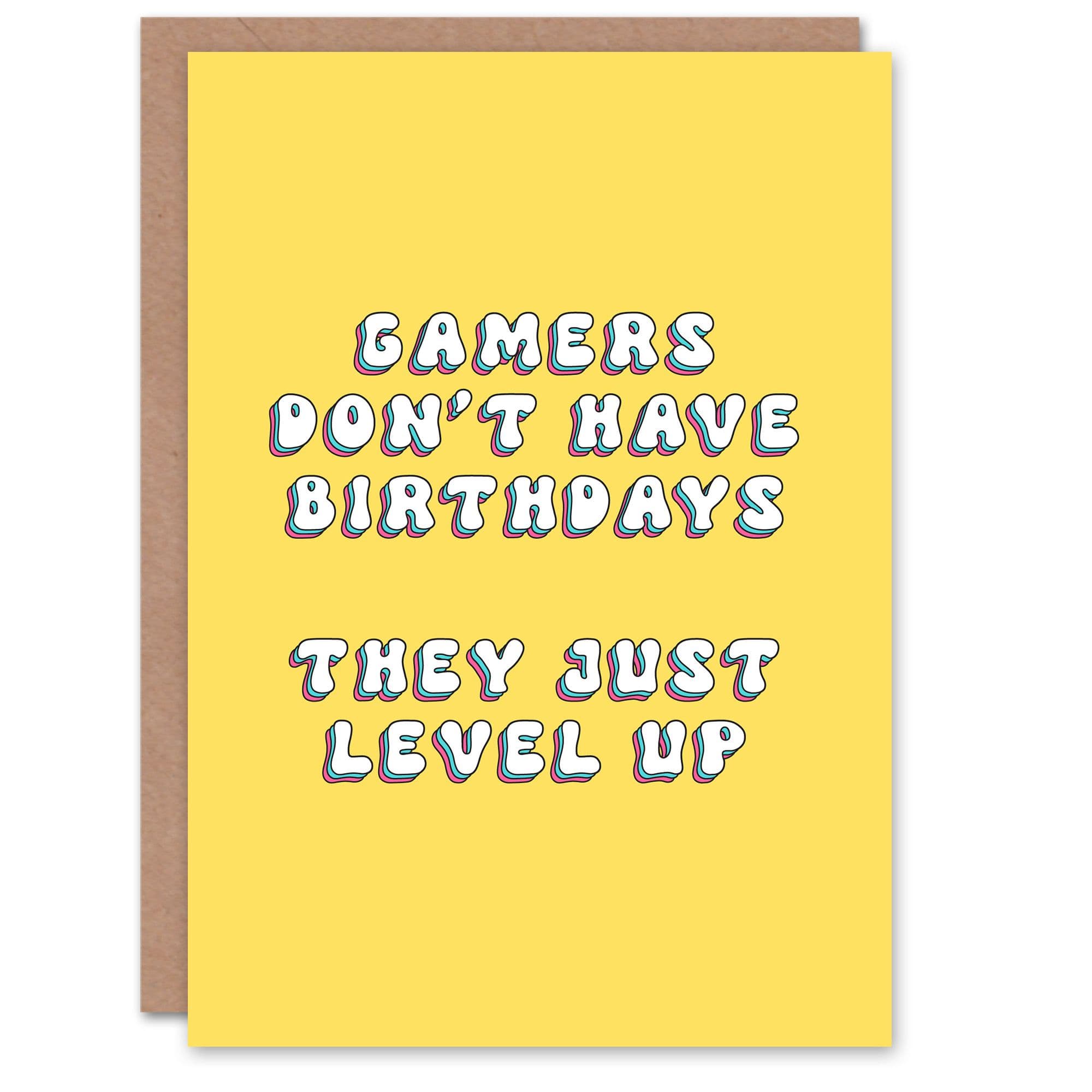 Birthday Card Gamers Just Level Up Fun Funny Happy Joke Humour Greeting Card