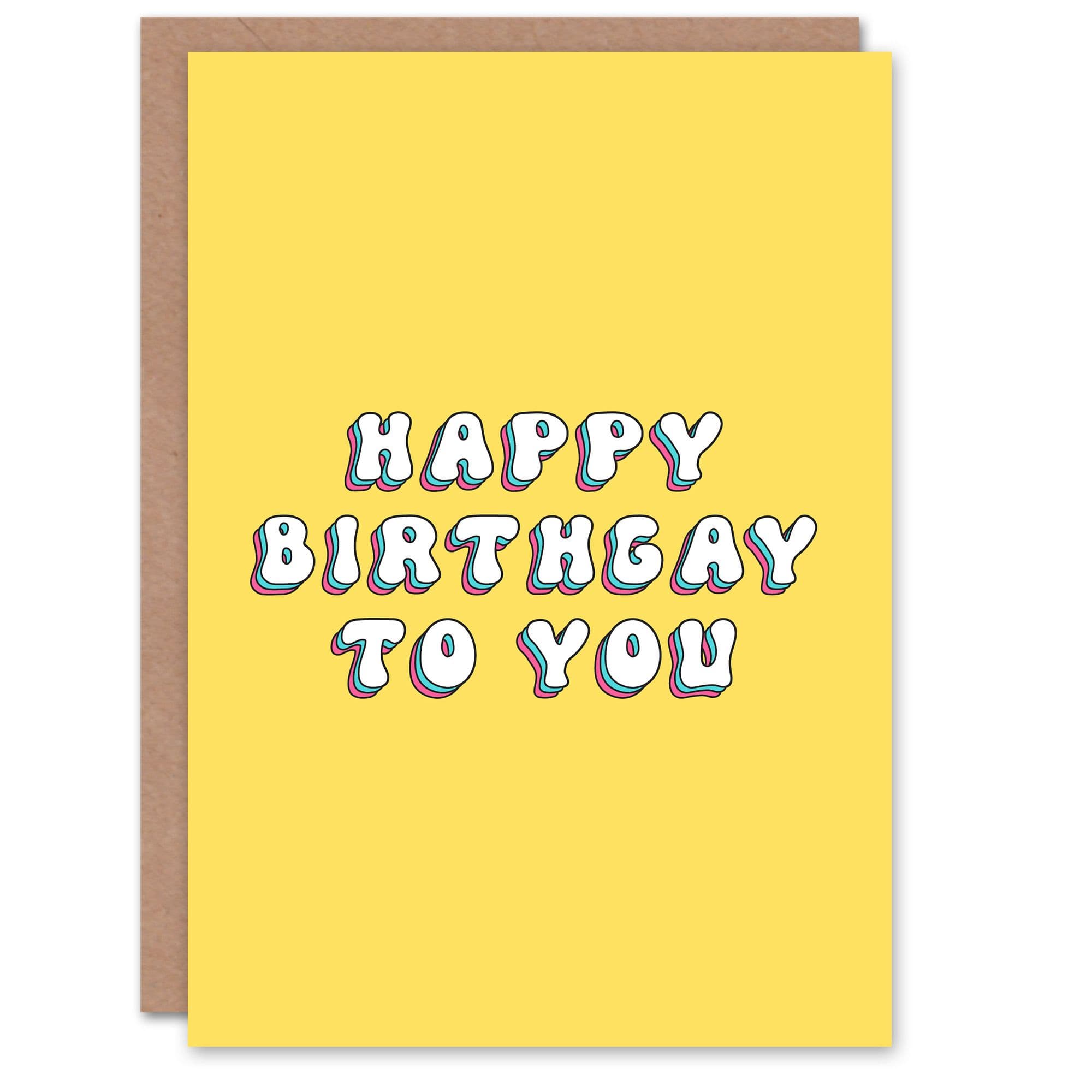Birthday Card Happy Birthgay Gay Fun Funny Happy Joke Humour Greeting Card
