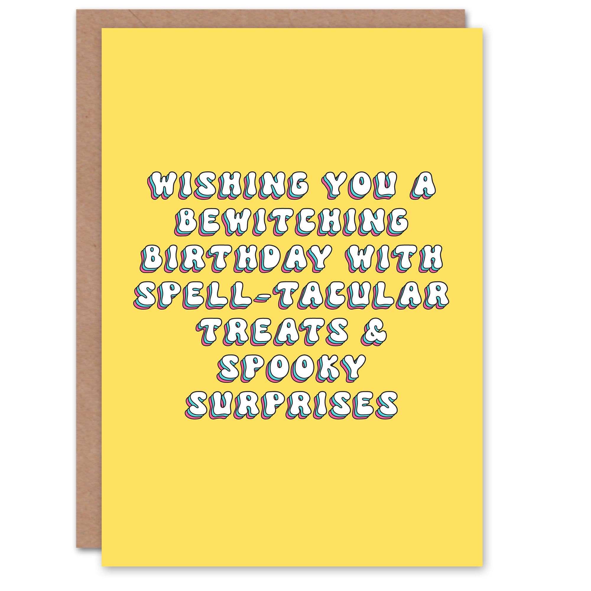 Birthday Card Halloween Witchy Pun Wishes Fun Funny Joke Humour Greeting Card