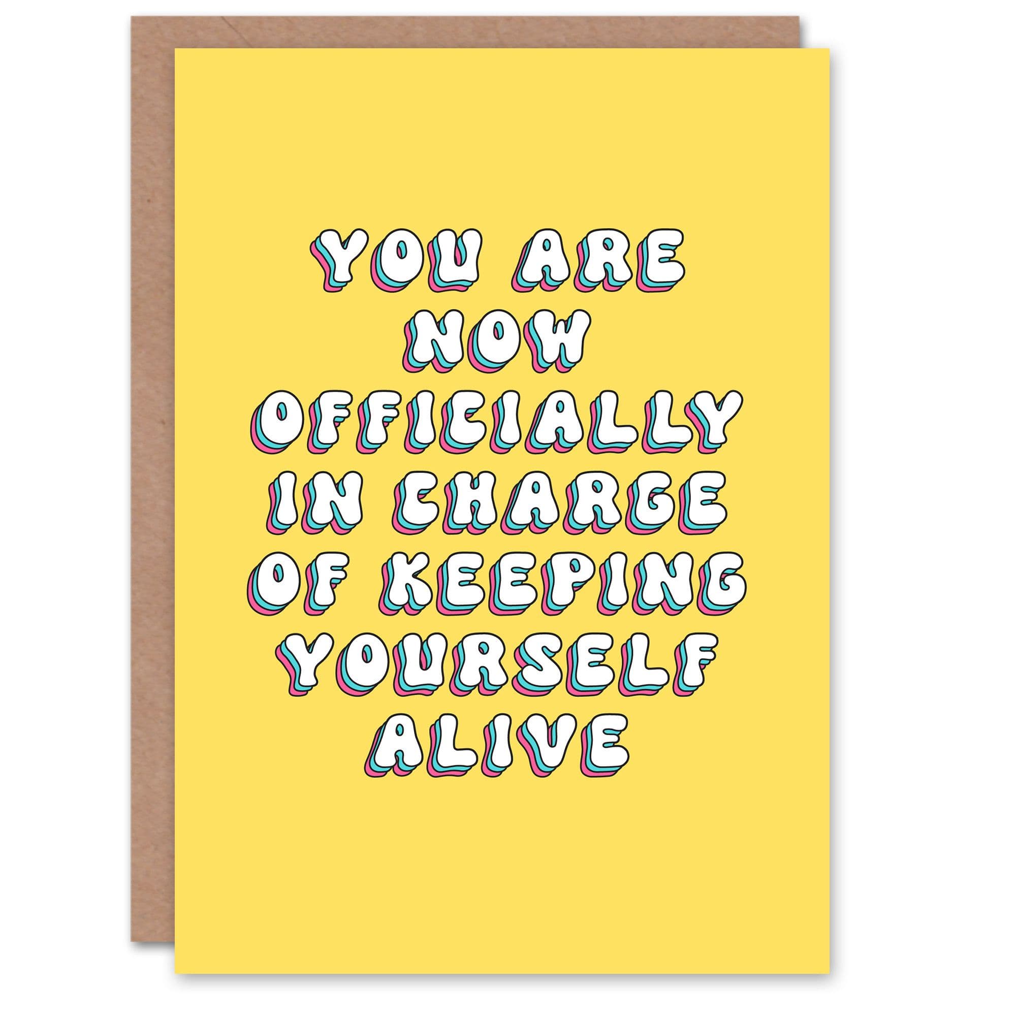 Birthday Card Charge Staying Alive Funny Humour Daughter Greeting Card