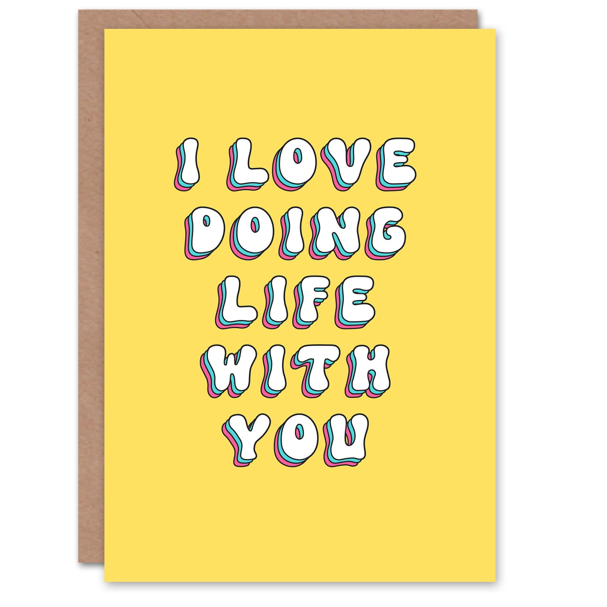 Birthday Card Love Doing Life You Her Wife Woman Partner Greeting Card