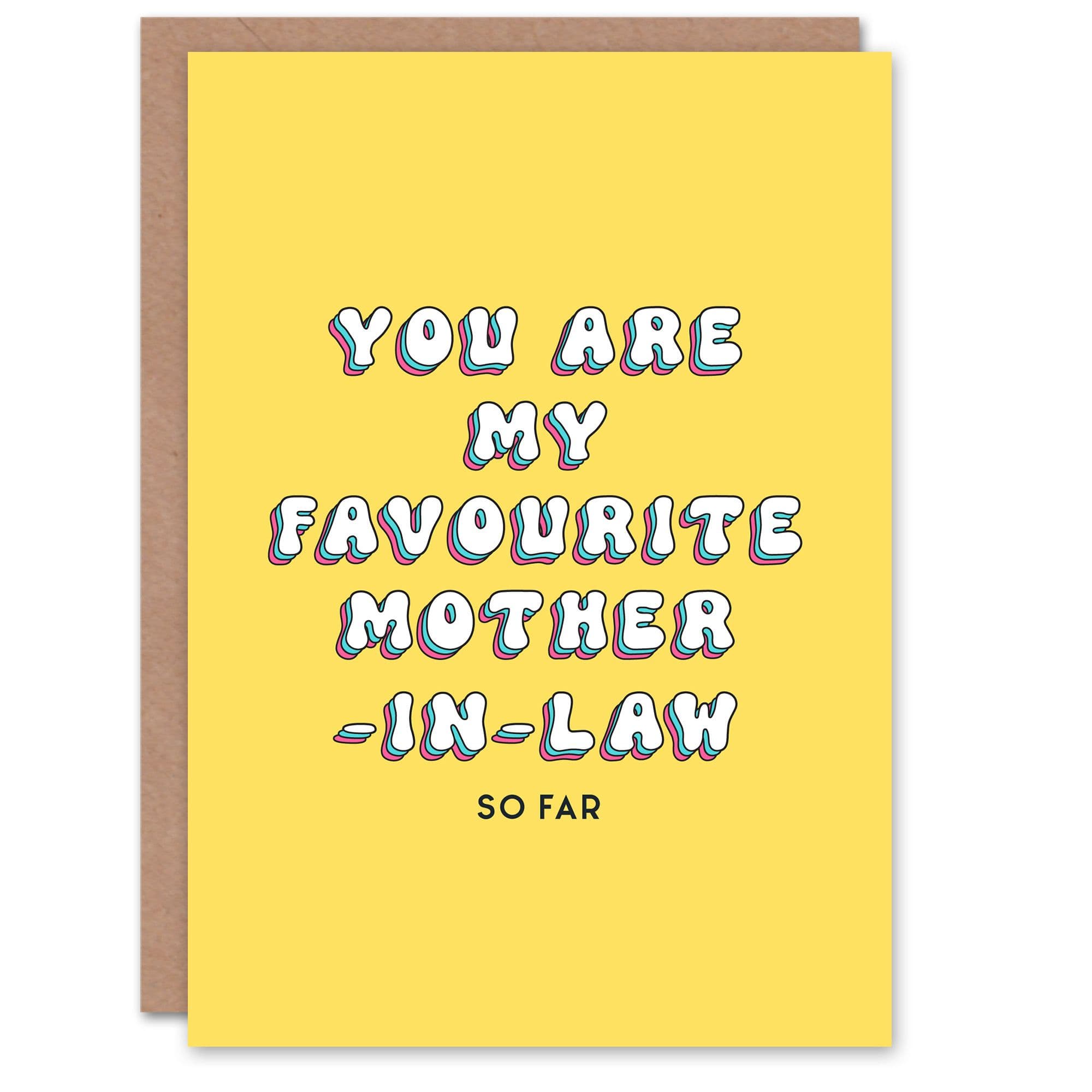 Birthday Card Favourite Mother In Law So Far Funny Humour For Her Greeting Card