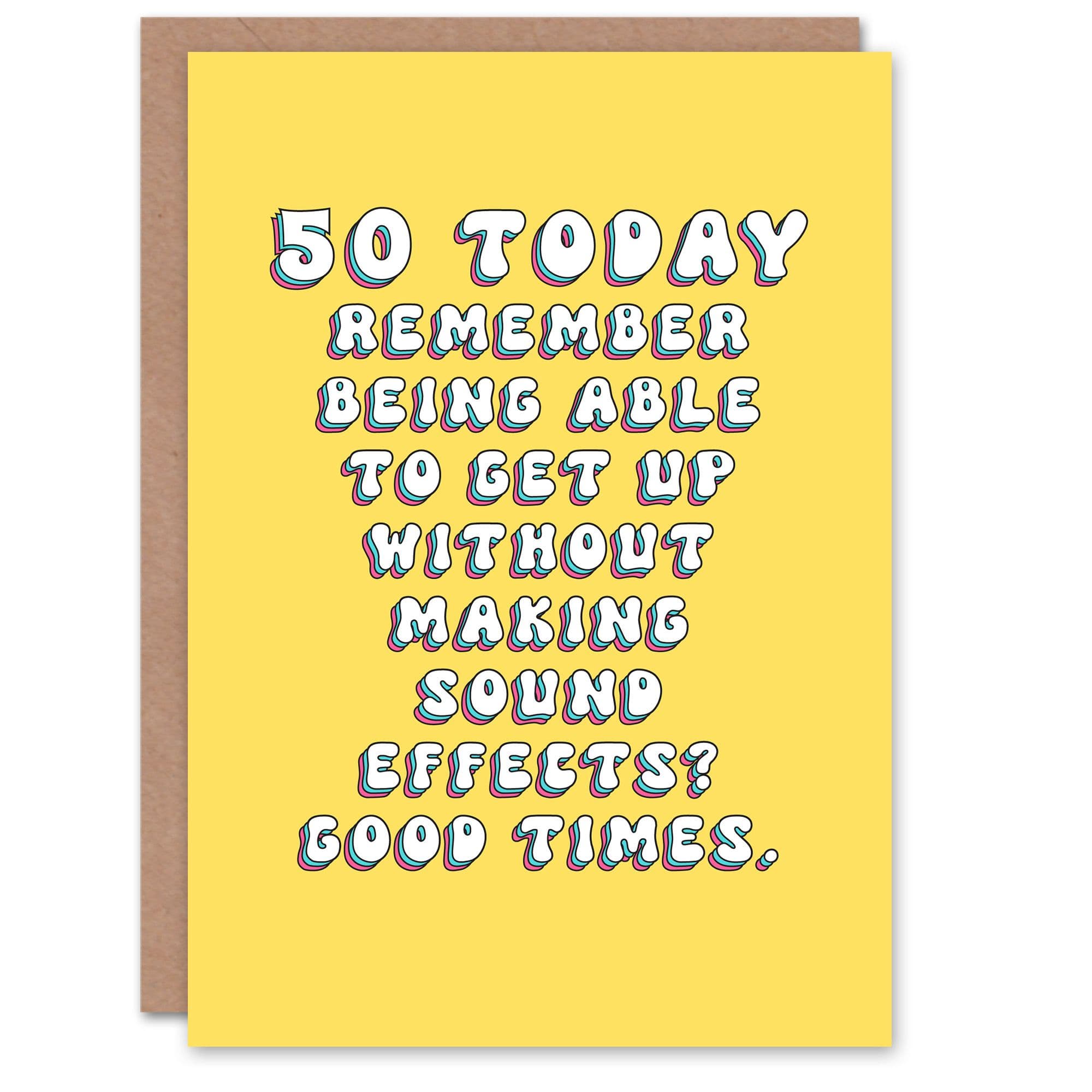 Birthday Card 50 Today Remember No Sound Effects Funny Joke Humour Greeting Card