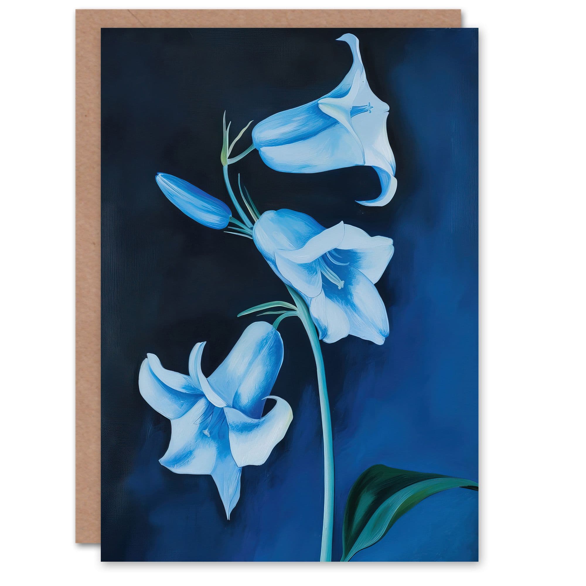 Bluebell Flowers Wildflower Blue Floral Painting Greeting Card