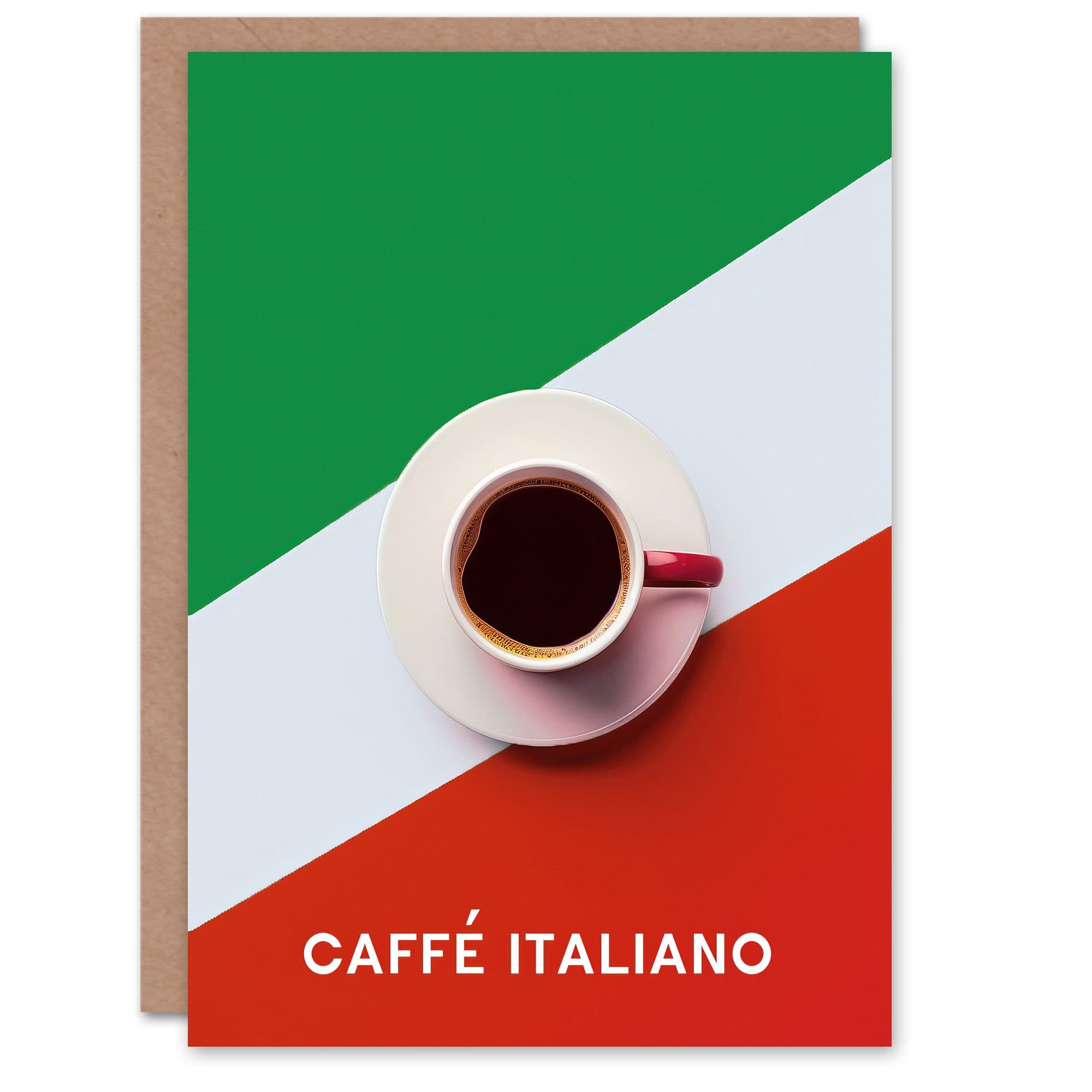Italian Coffee Cup Aerial View Advert Design Greeting Card Birthday