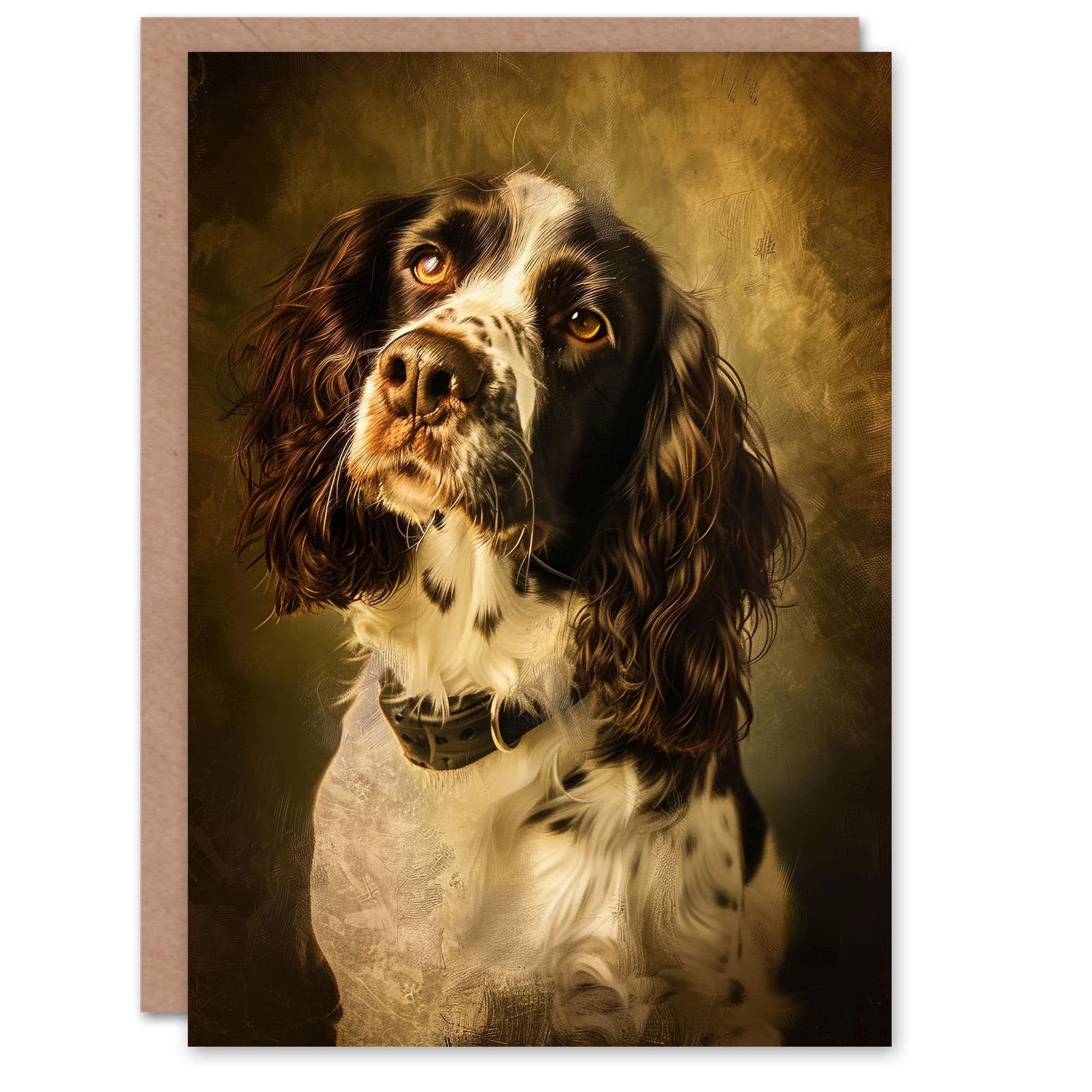 English Springer Spaniel Dog Lover Painting Greeting Card Birthday