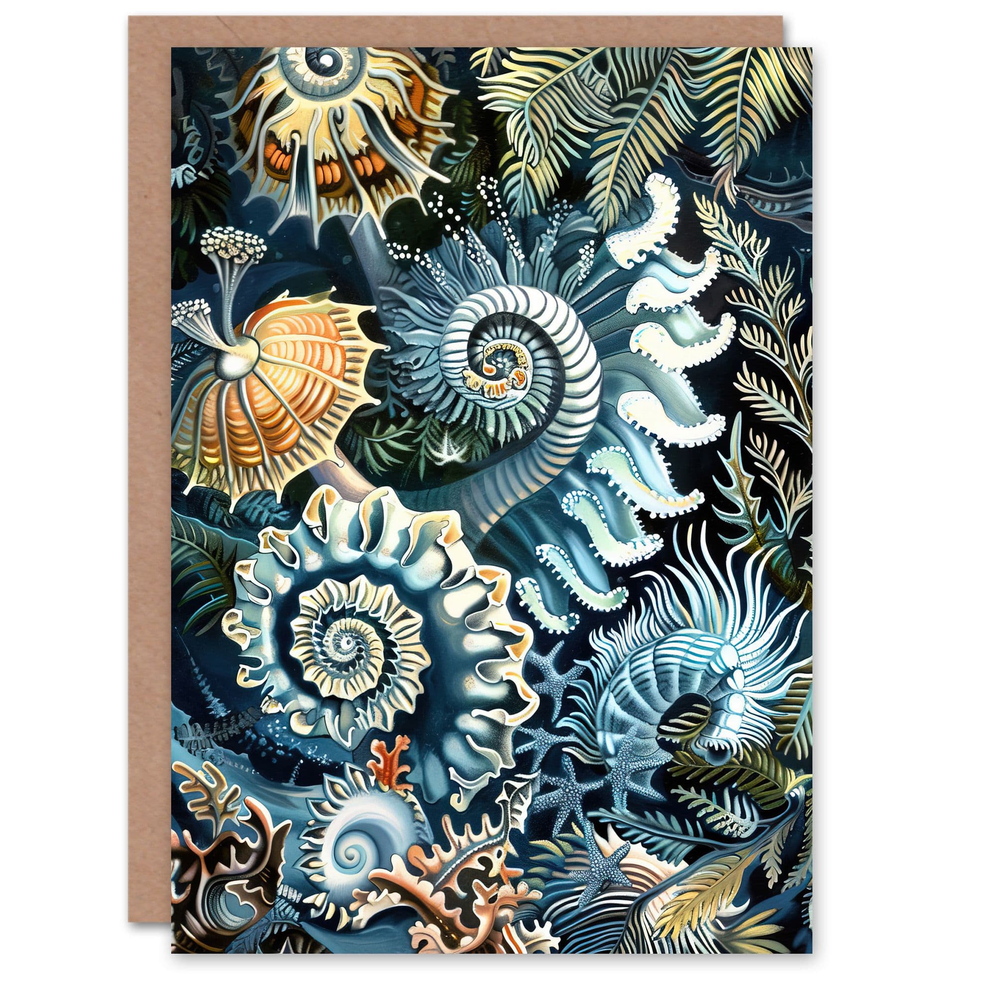 Sea Ocean Life Coral Reef Forms Design Greeting Card Birthday Him Her