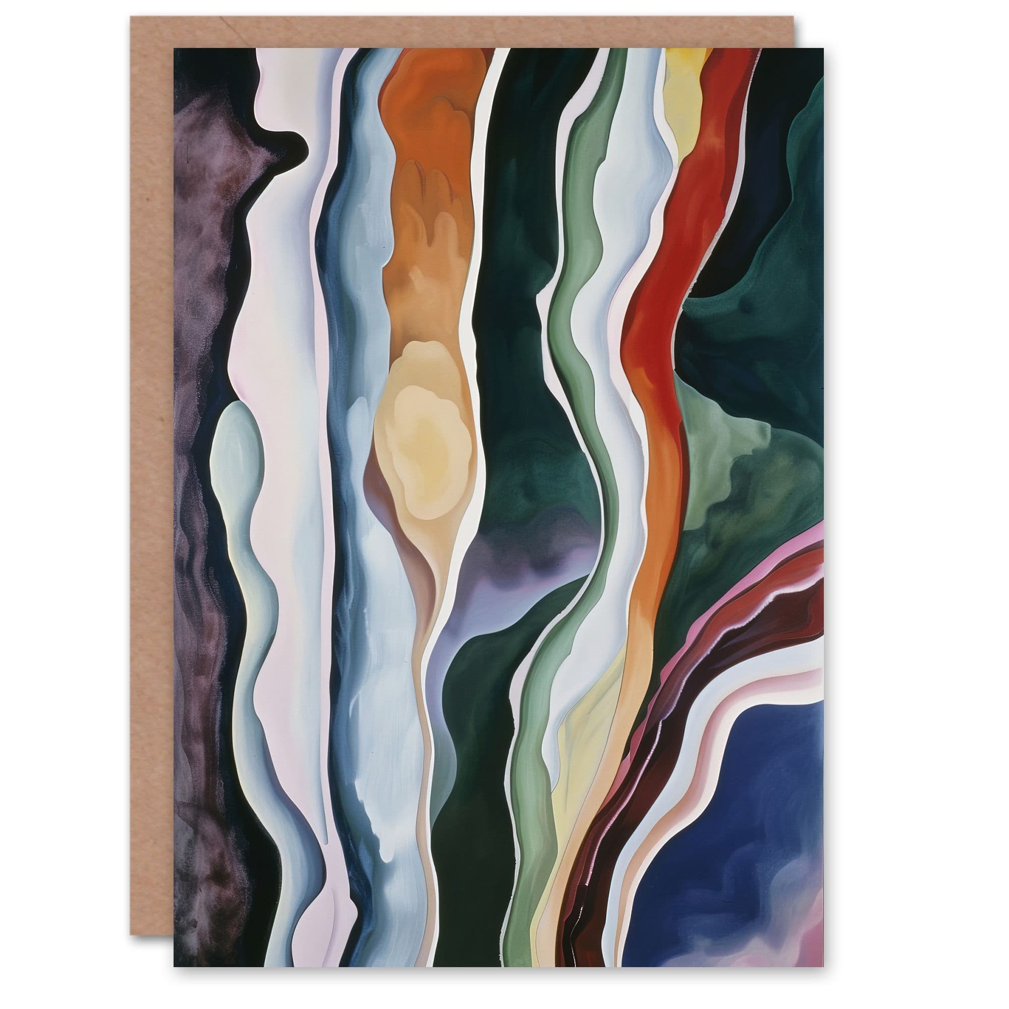 Soft Paper Tear Abstract Watercolour Greeting Card Birthday Him Her