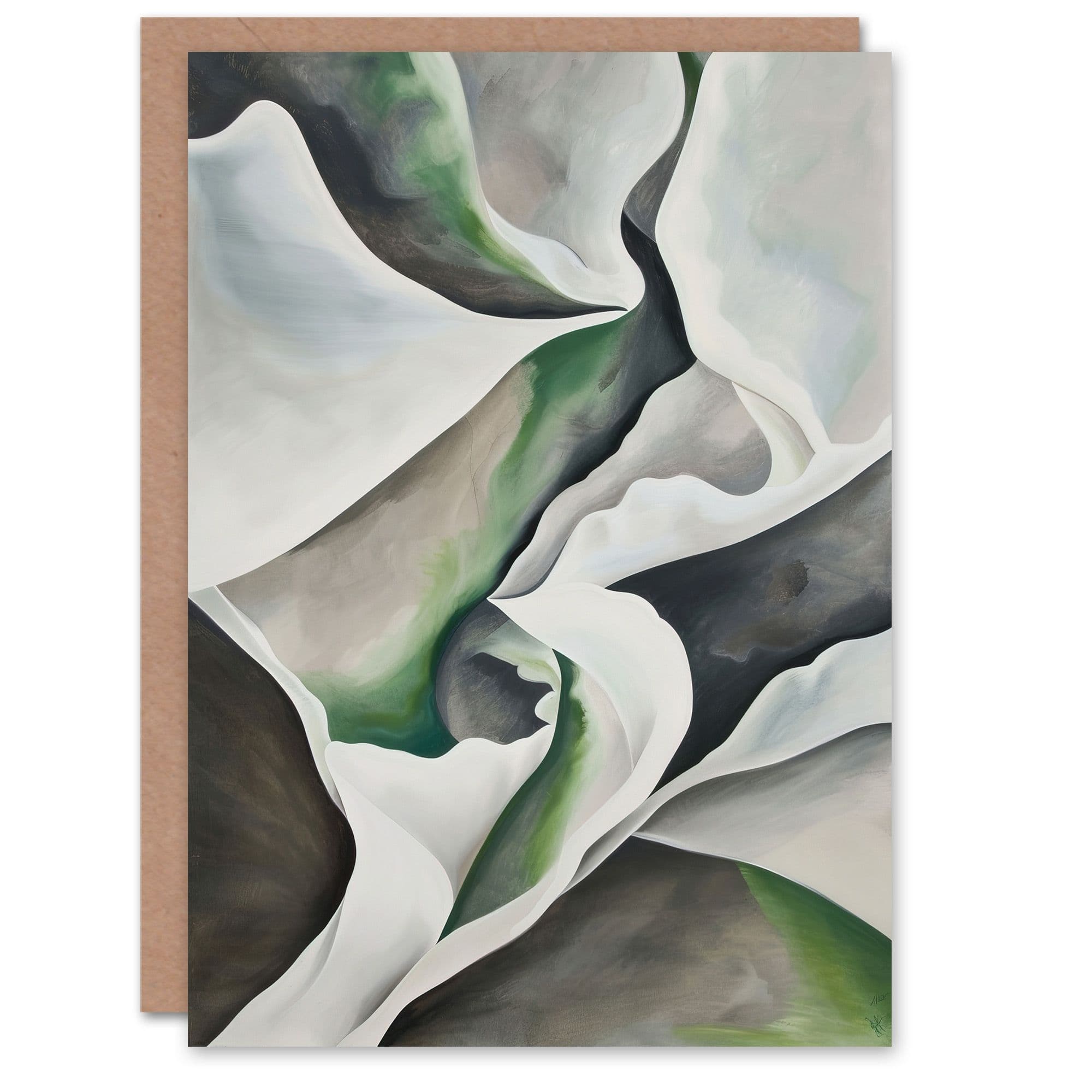 Fabric Folds Grey Abstract Watercolour Greeting Card Birthday