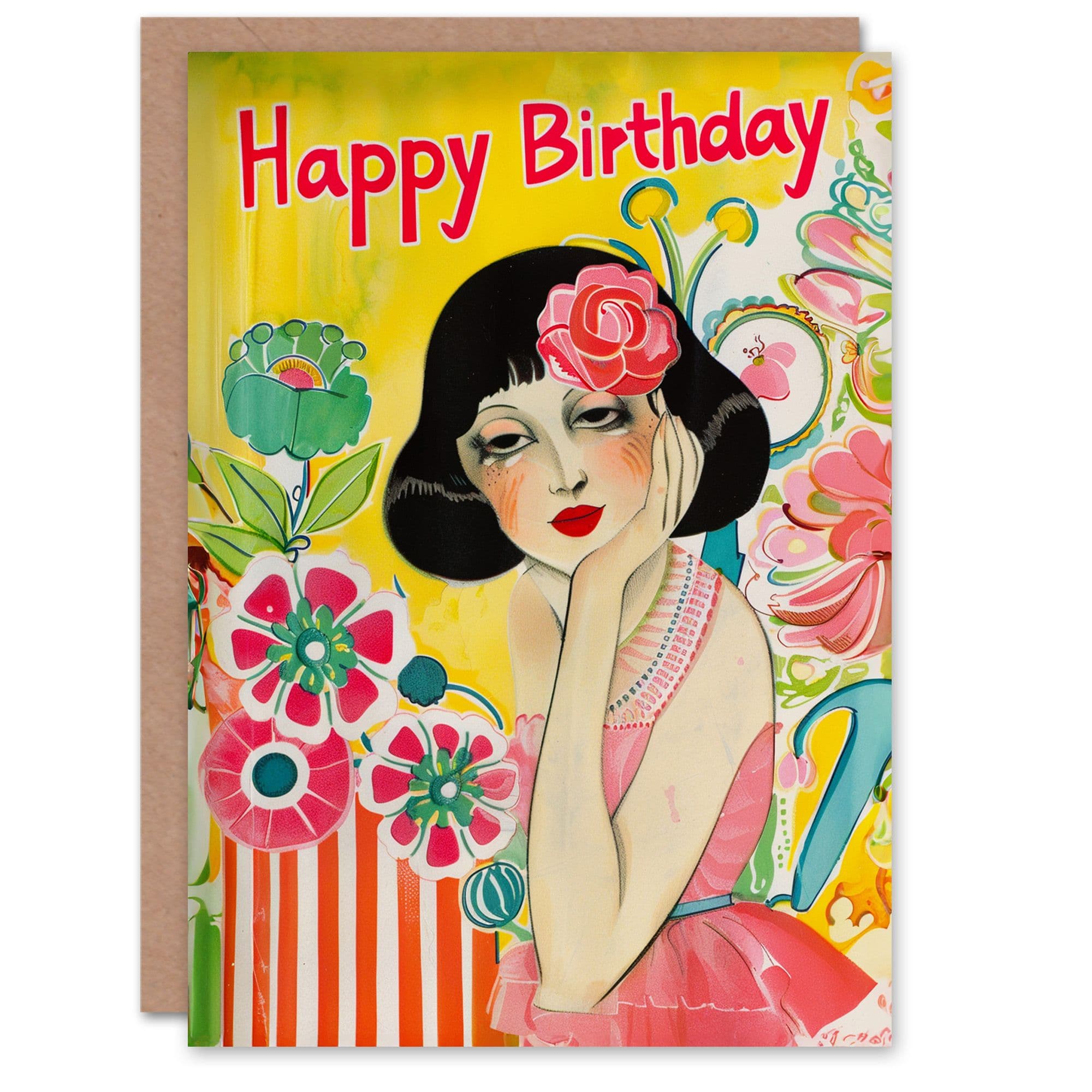 Birthday Card Dreamer Florist Flower Colourful Portrait