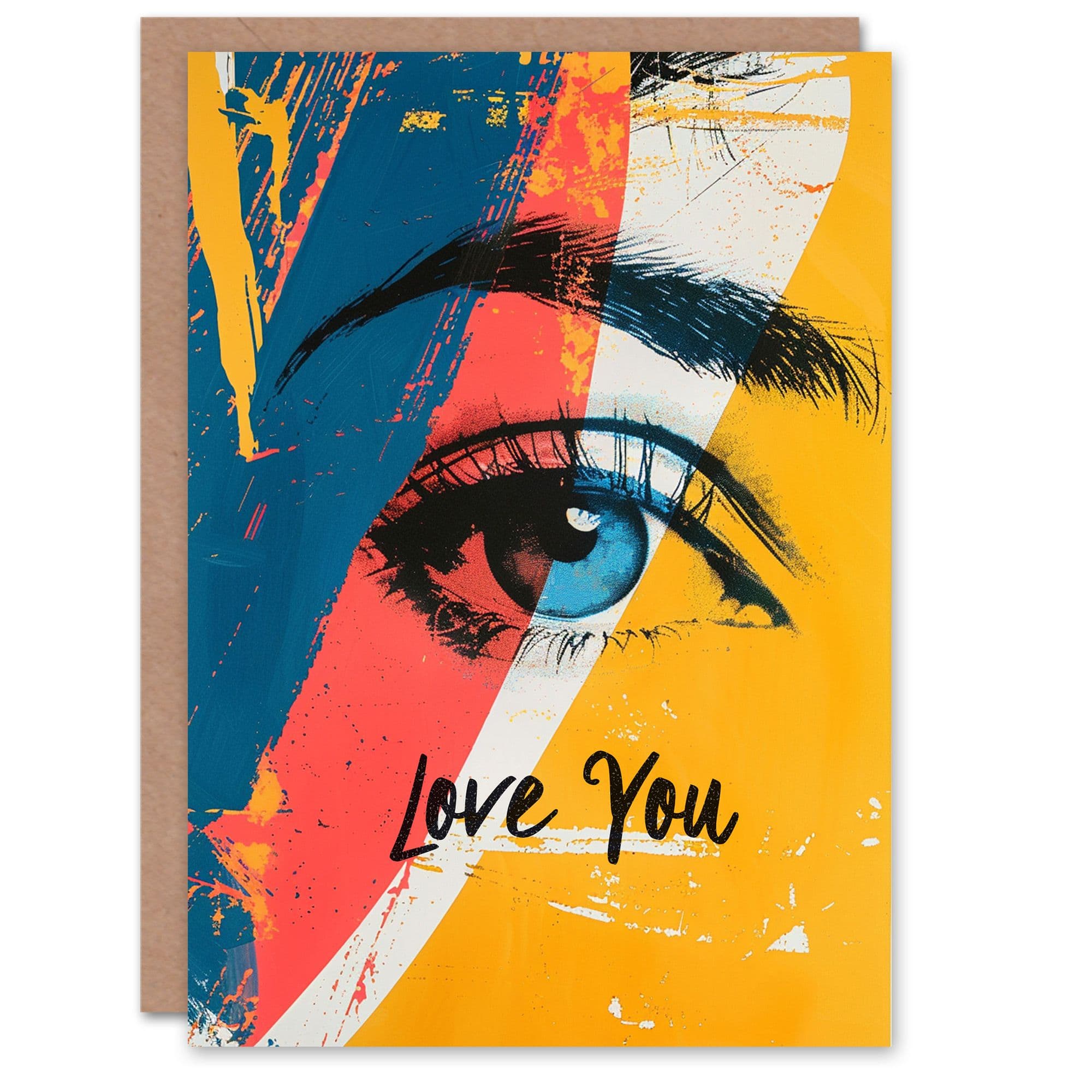 Birthday Card Love You Pretty Blue Eye Bright Modern Greeting Card
