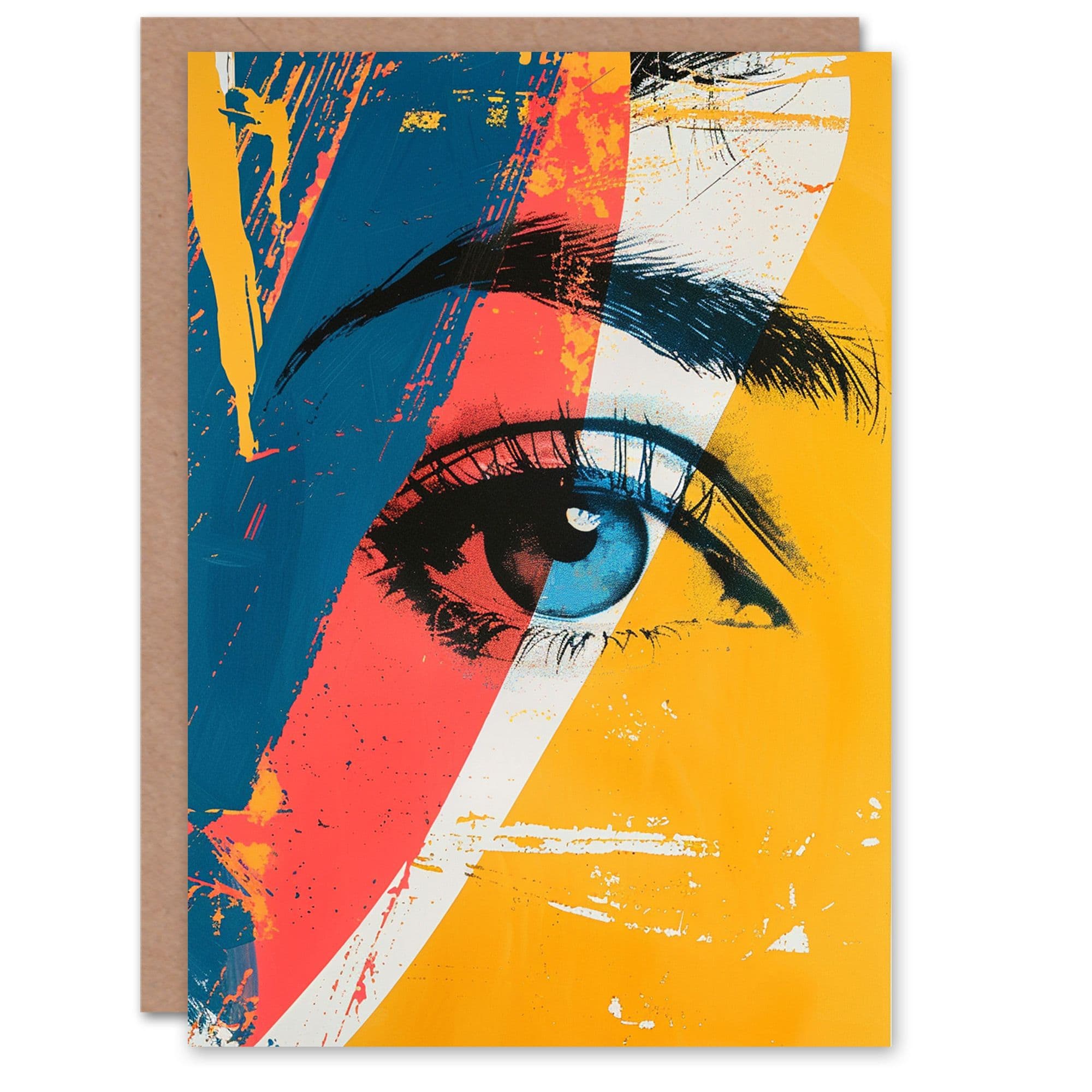 Birthday Card Pretty Eye Modern Bright Painting Greeting Card