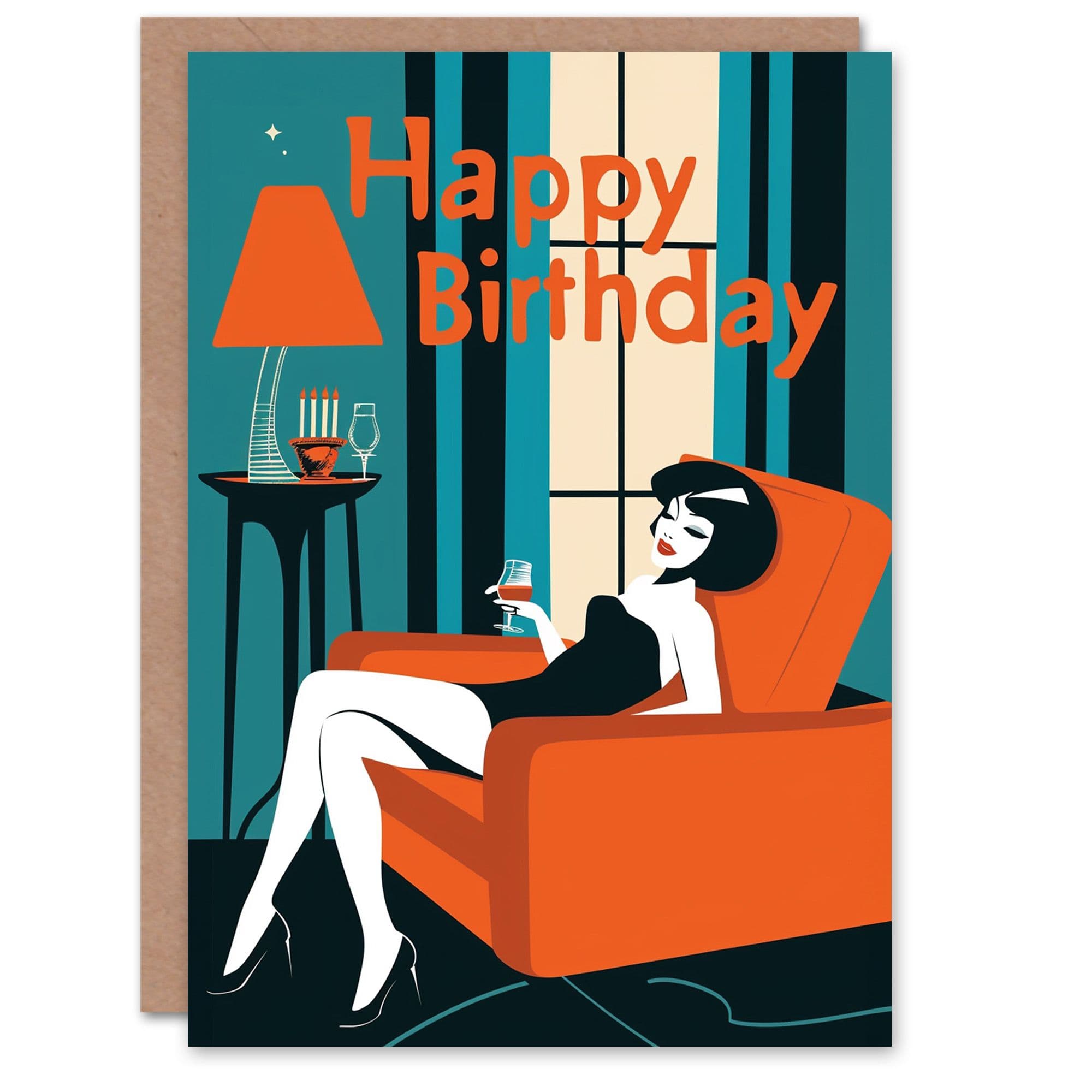 Birthday Card Wine Lover Cocktail Dress Living Room Pre Drink