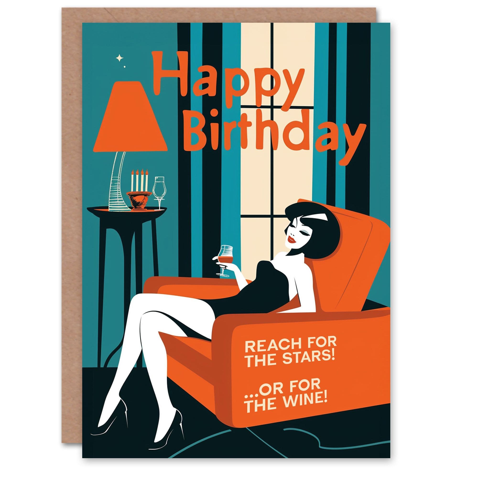Birthday Card Wine Lover Living Room Pre Drink Funny Greeting Card