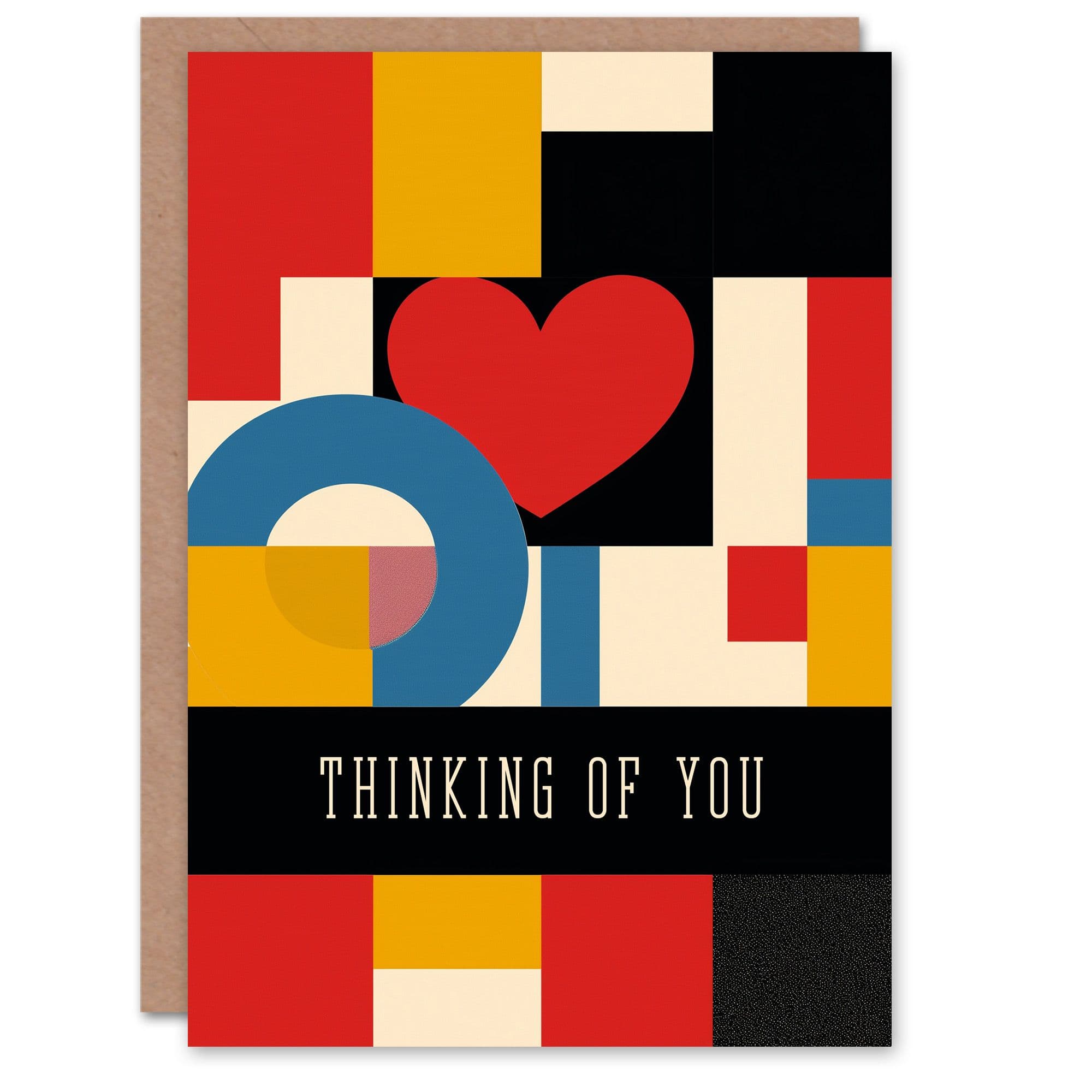Get Well Card Love Heart Bold Geometric De Stijl Design Greeting Card