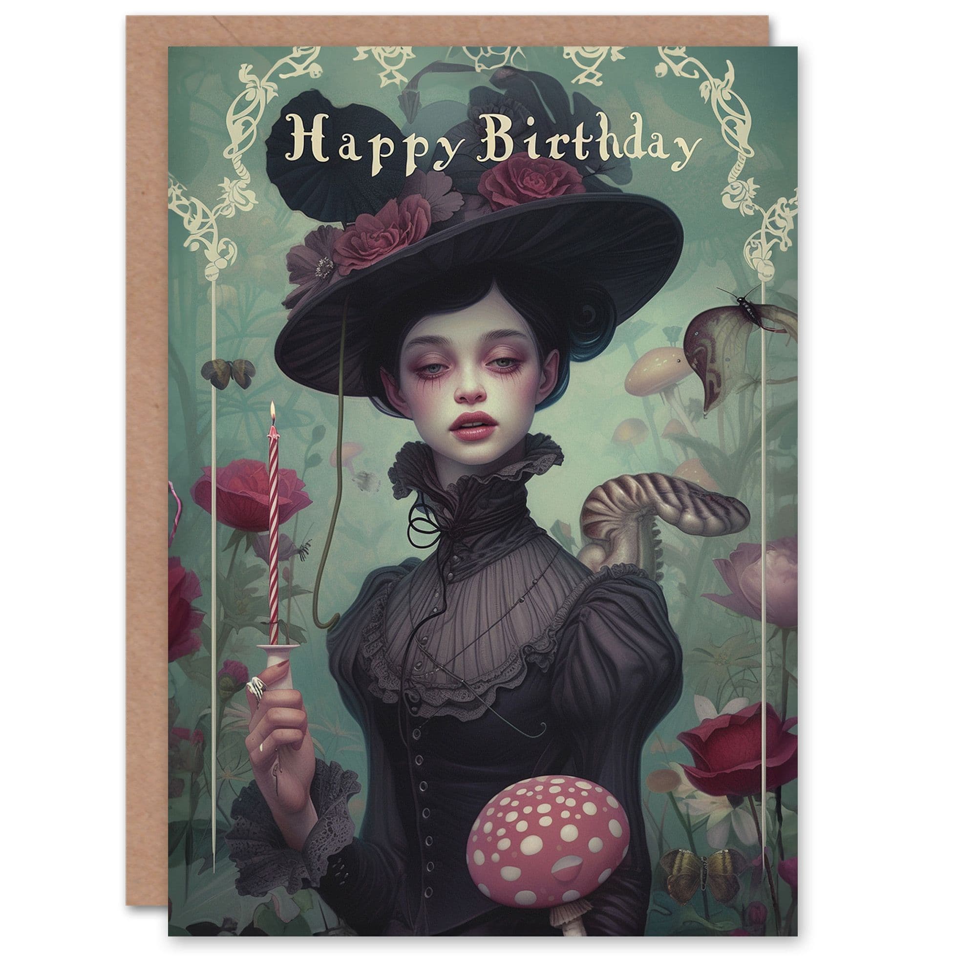 Birthday Card Victorian Gothic Forest Fantasy Art Greeting Card