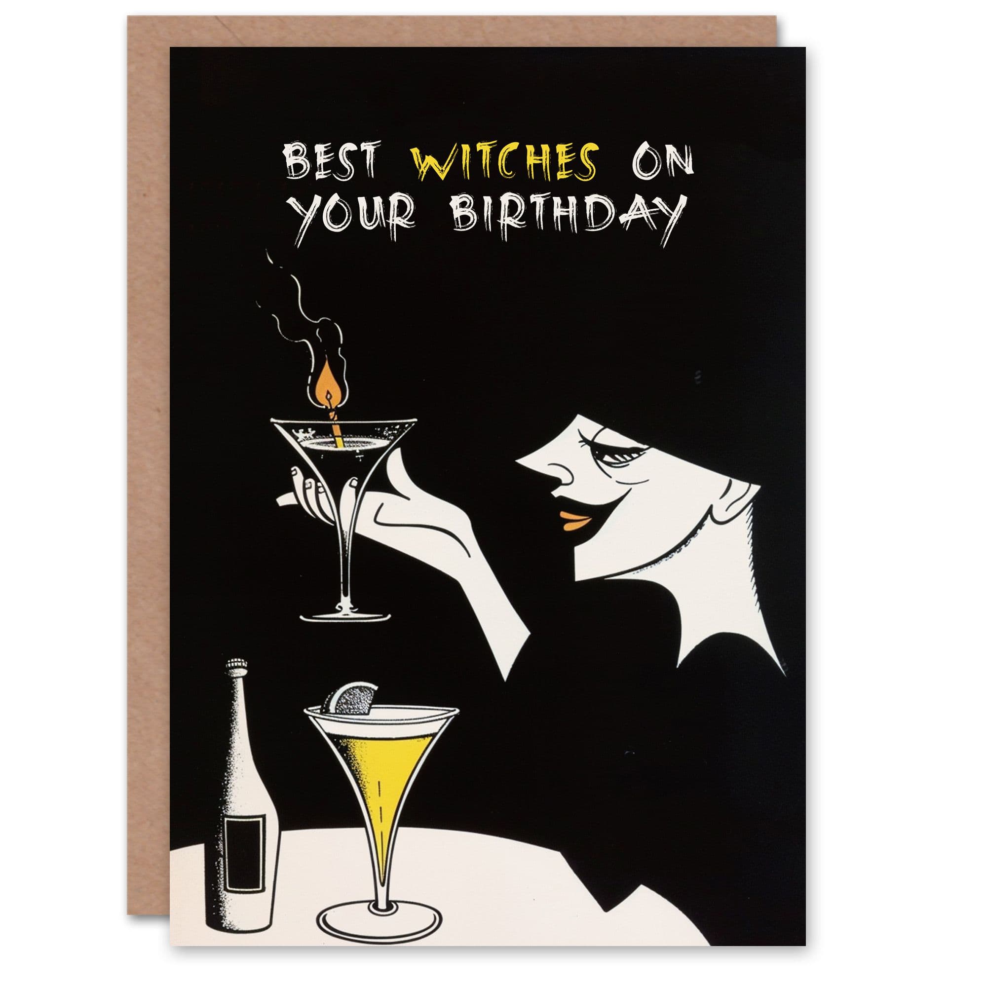 Birthday Card Best Wishes Pun Spooky Witch Cocktail Potion