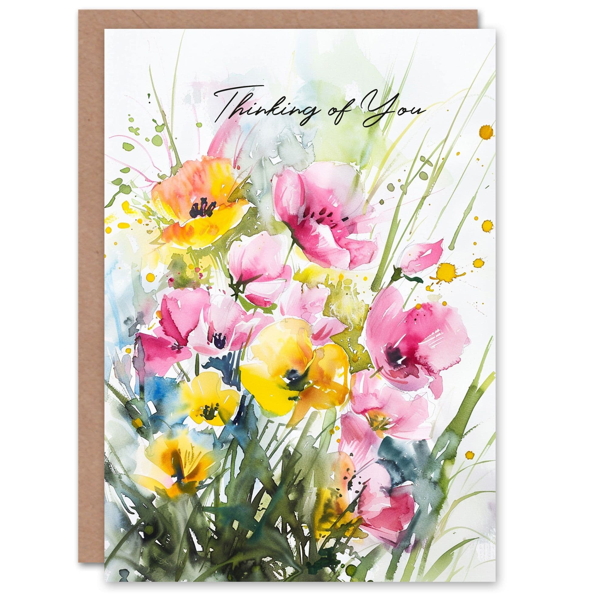 Get Well Card Thinking Of You Flowers Wildflower Painting