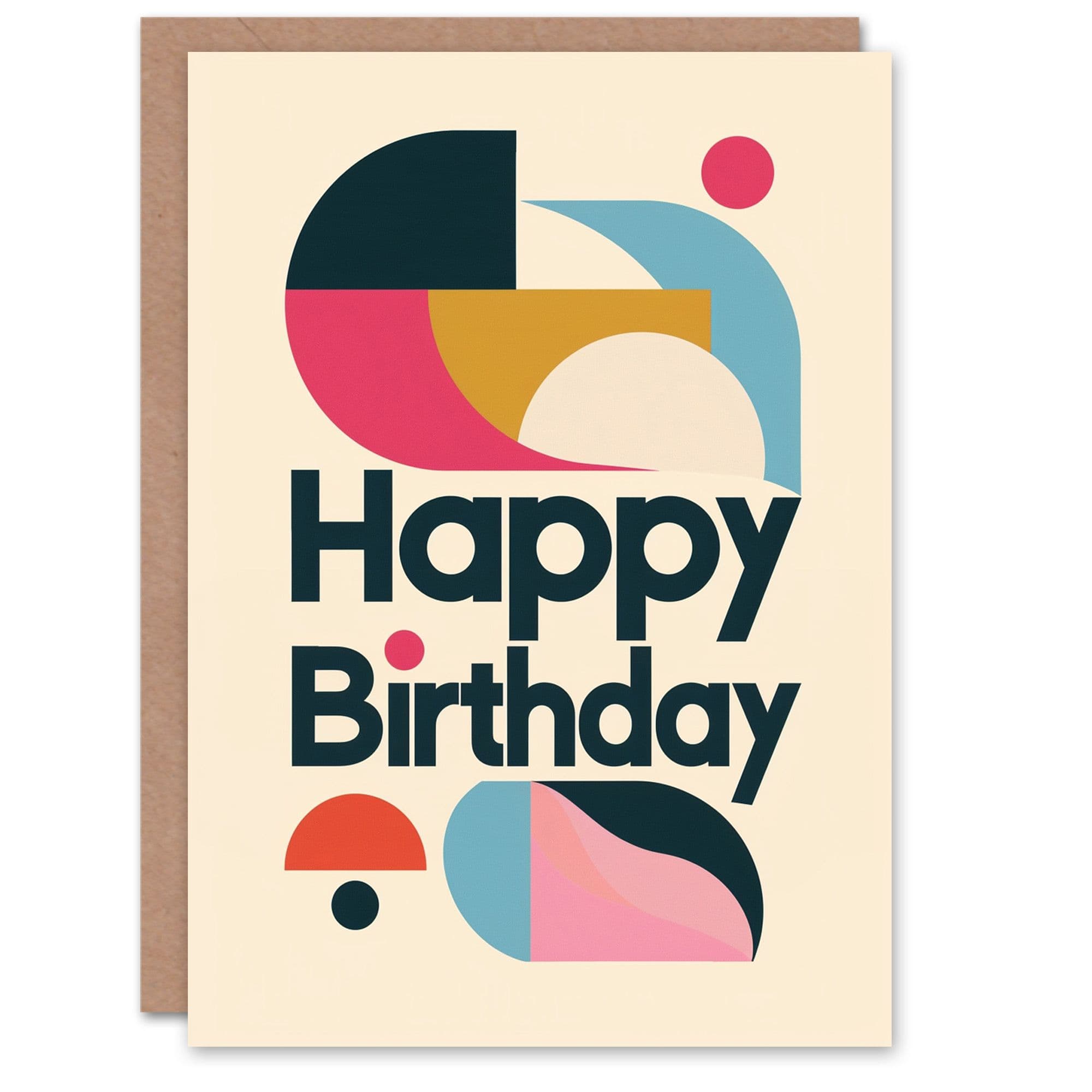 Birthday Card Minimalist Artistic Birthday Colours Shapes Typography