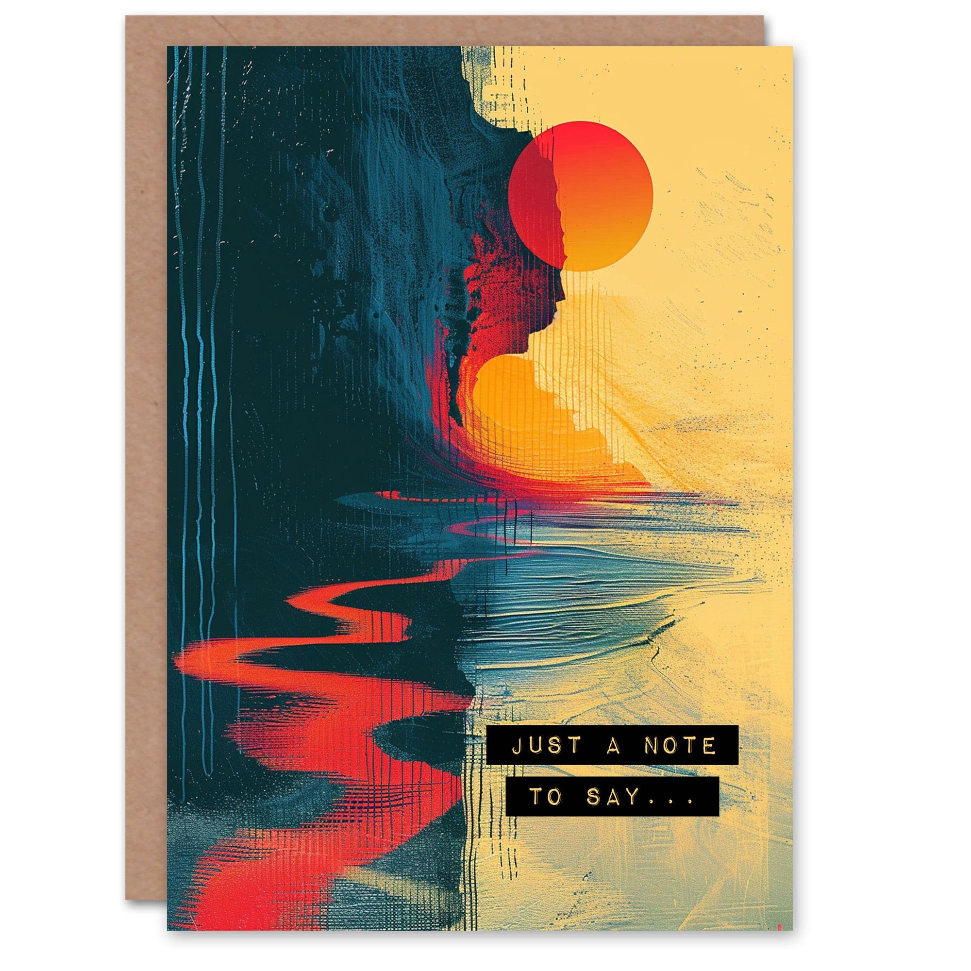 Abstract Thailand Coastal Cliff Sunset Note To Say Miss You Card