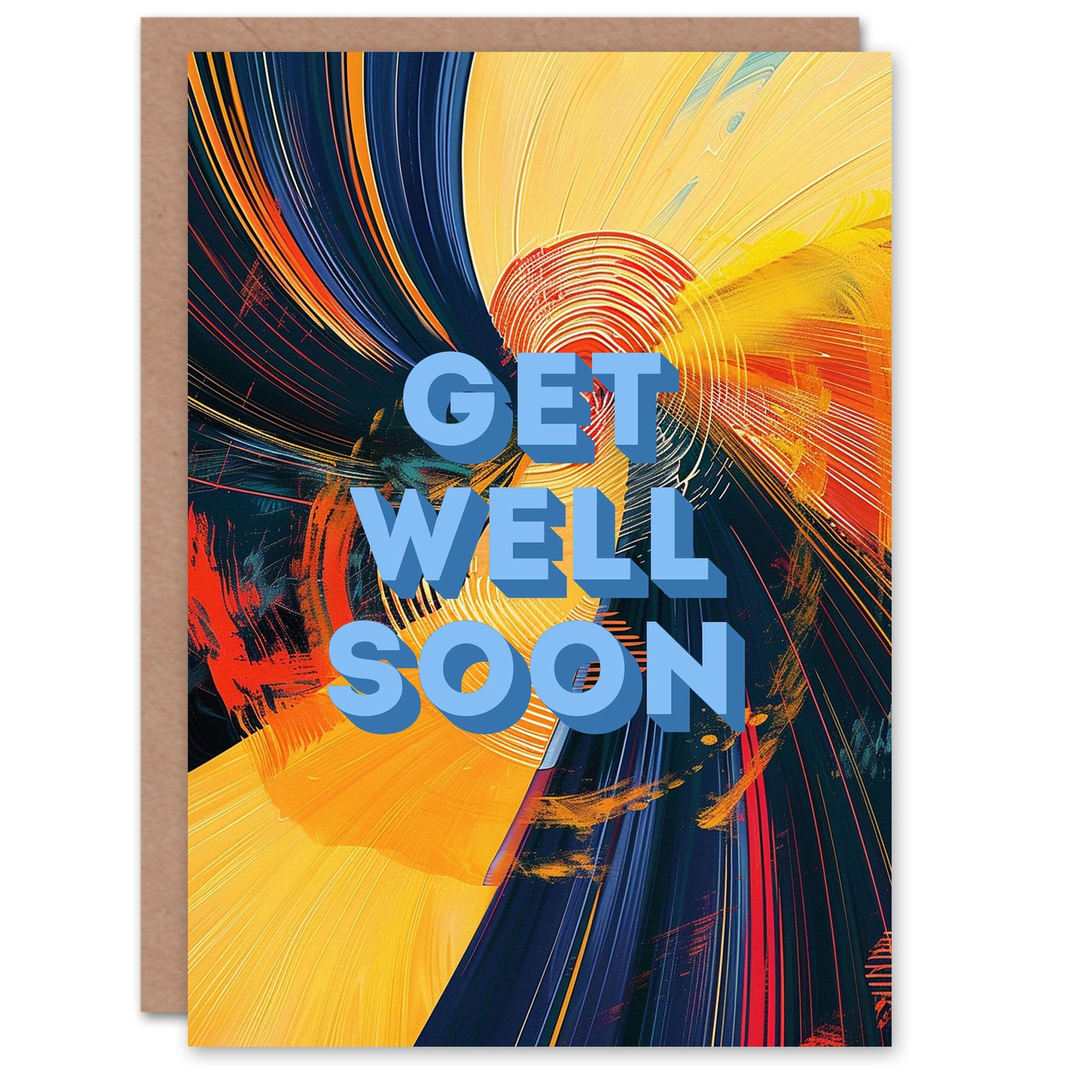 Abstract Radial Spin Blur Oil Painting Get Well Get Well Card