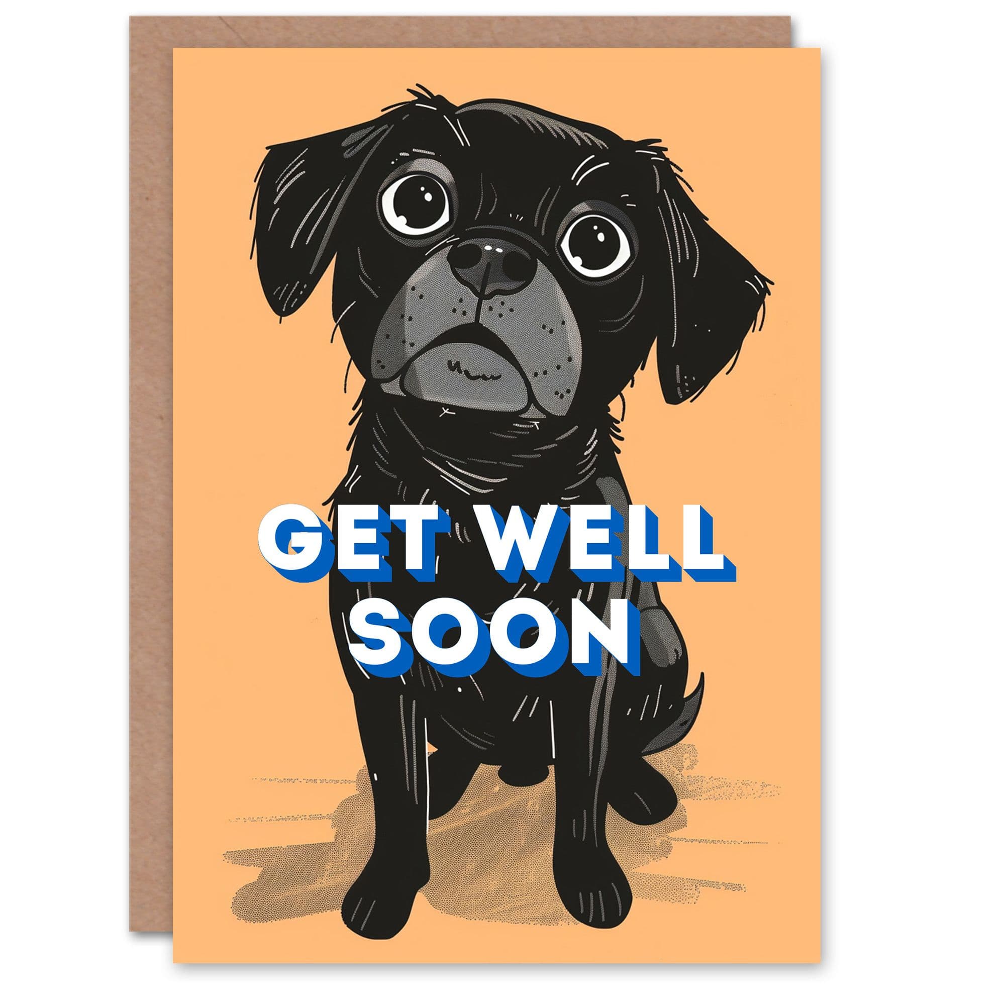 Black Dog Lover Cute Labrador Pet Puppy Get Well Card